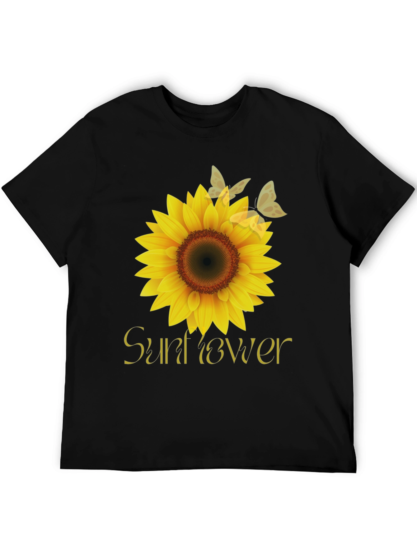Sunflower Graphic Tee - Stylish Black T-Shirt