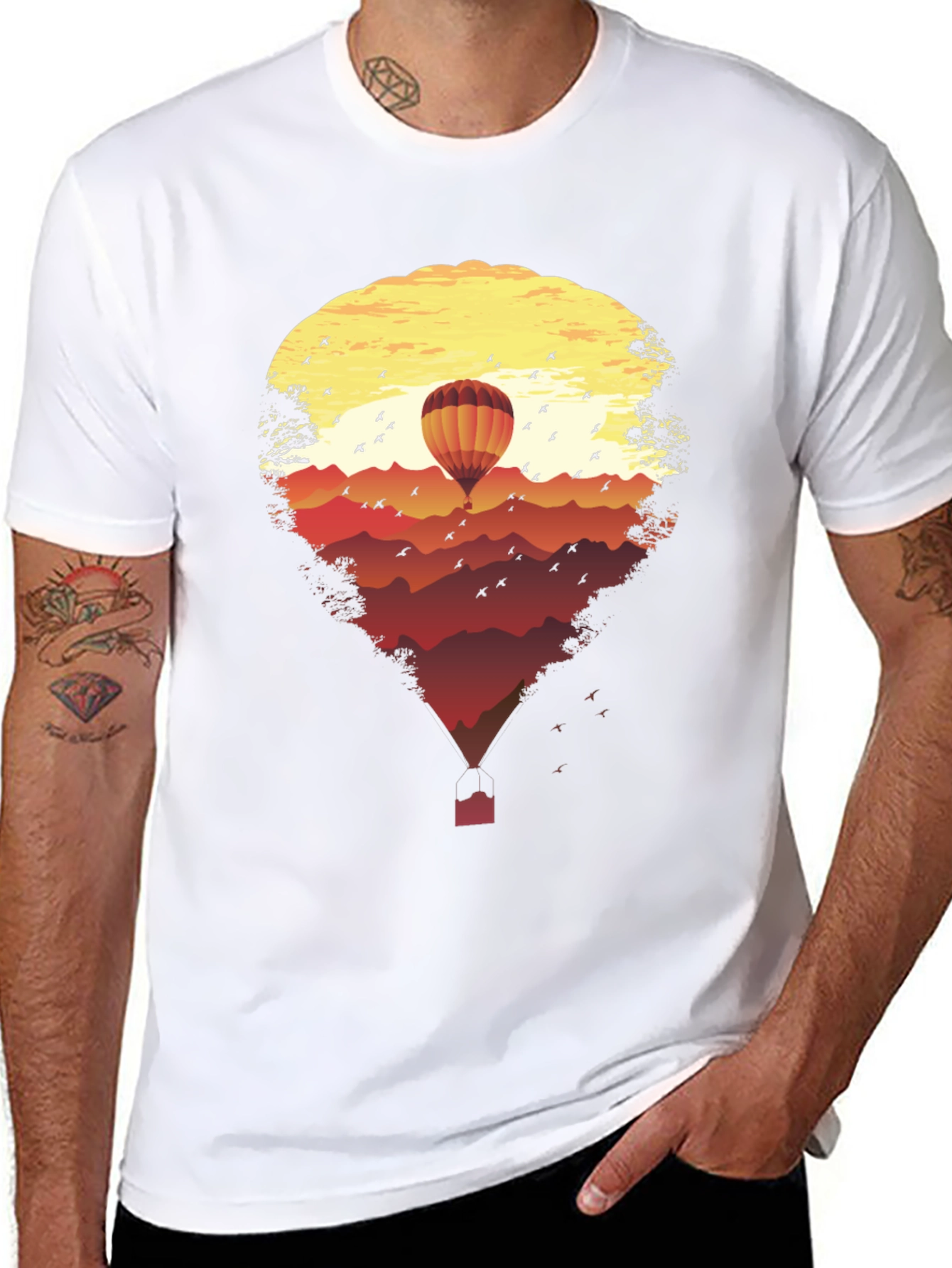 Sunset Hot Air Balloon Graphic Tee