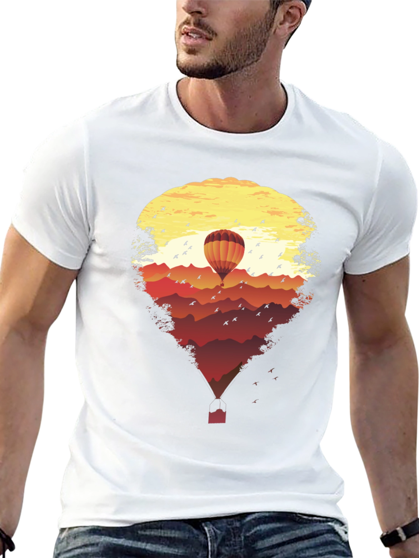 Sunset Hot Air Balloon Graphic Tee
