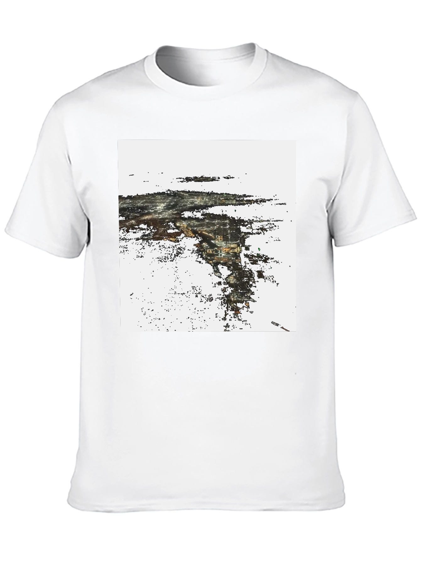 Abstract Cityscape Graphic Print Black T-Shirt
