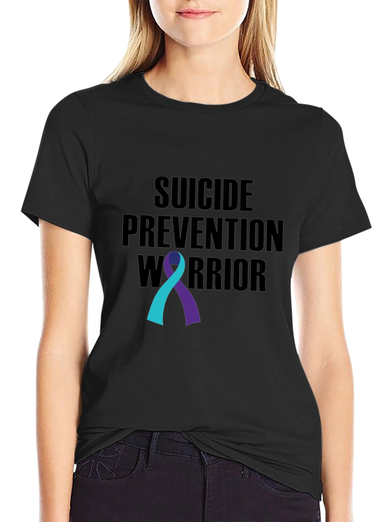 Suicide Prevention Warrior Ribbon Graphic Tee