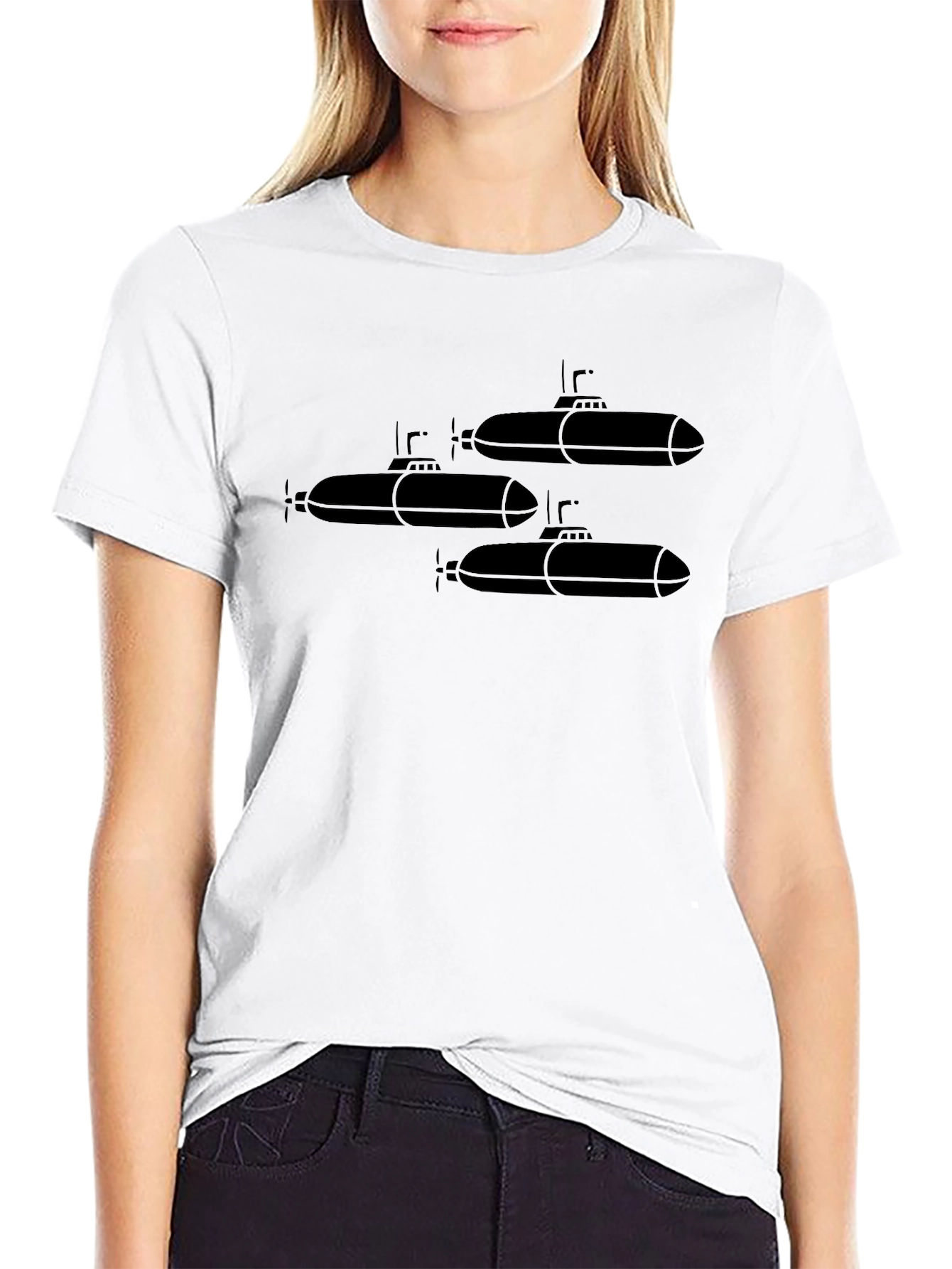 Submarine Graphic Tee - Black Cotton T-Shirt