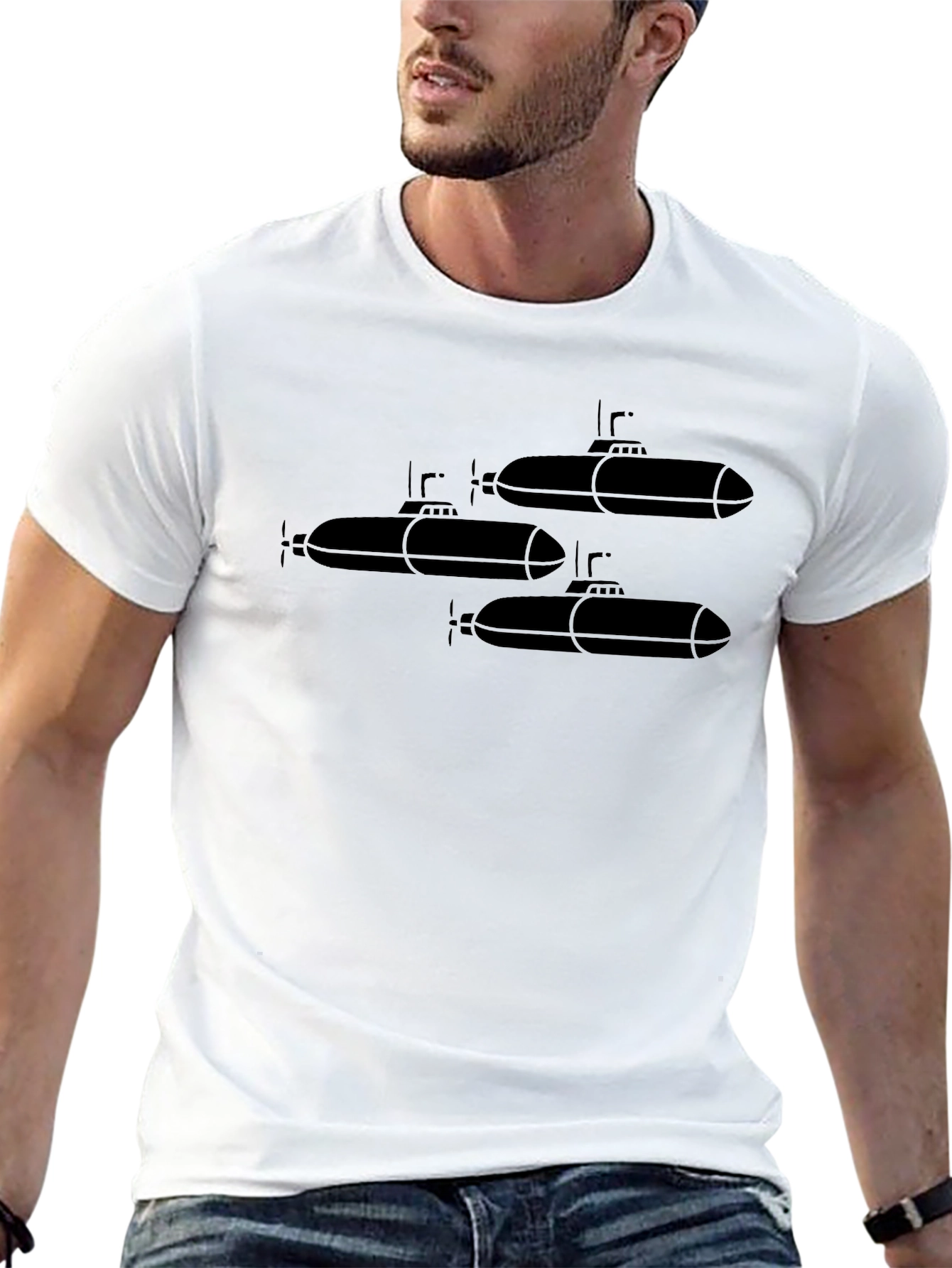Submarine Graphic Tee - Black Cotton T-Shirt