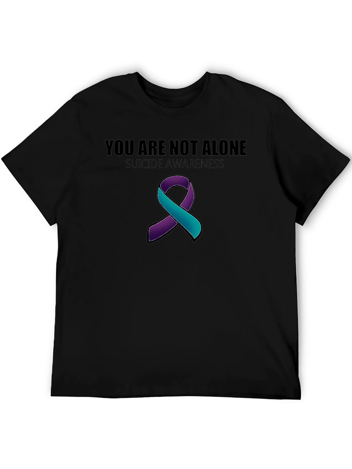 Suicide Awareness Ribbon T-Shirt - You Are Not Alone