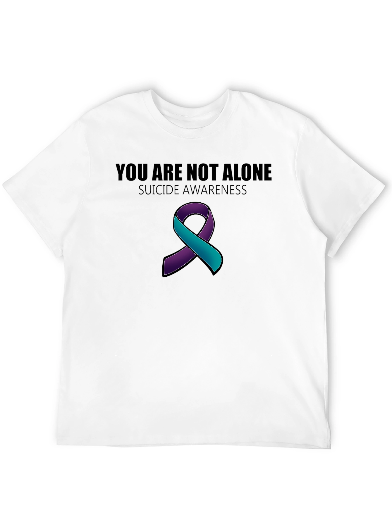 Suicide Awareness Ribbon T-Shirt - You Are Not Alone