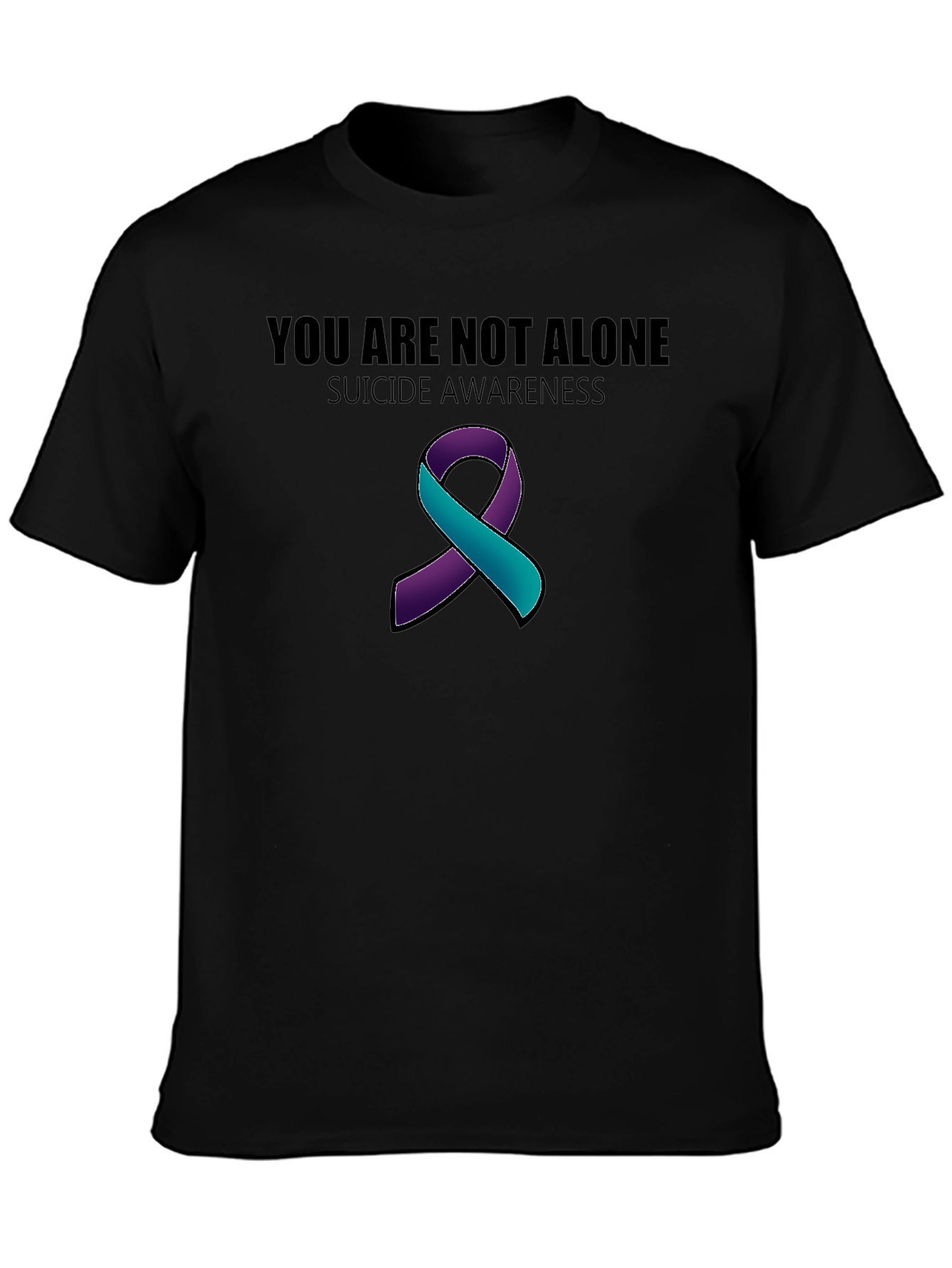 Suicide Awareness Ribbon T-Shirt - You Are Not Alone