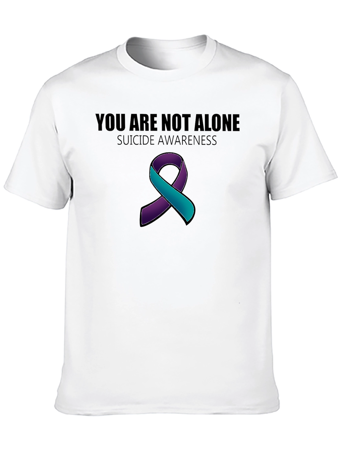 Suicide Awareness Ribbon T-Shirt - You Are Not Alone