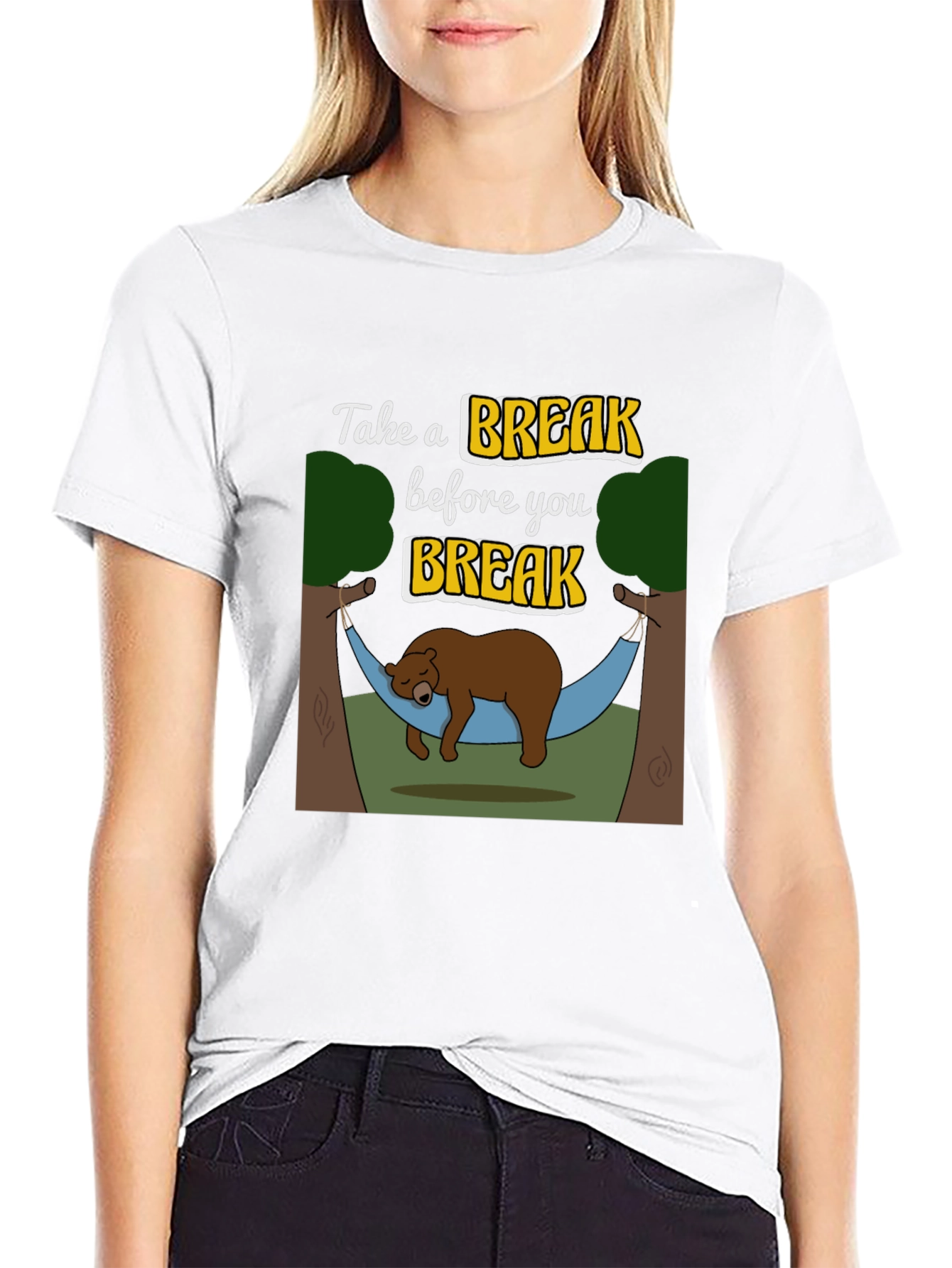 Take a Break T-Shirt - Relaxing Bear Hammock Design