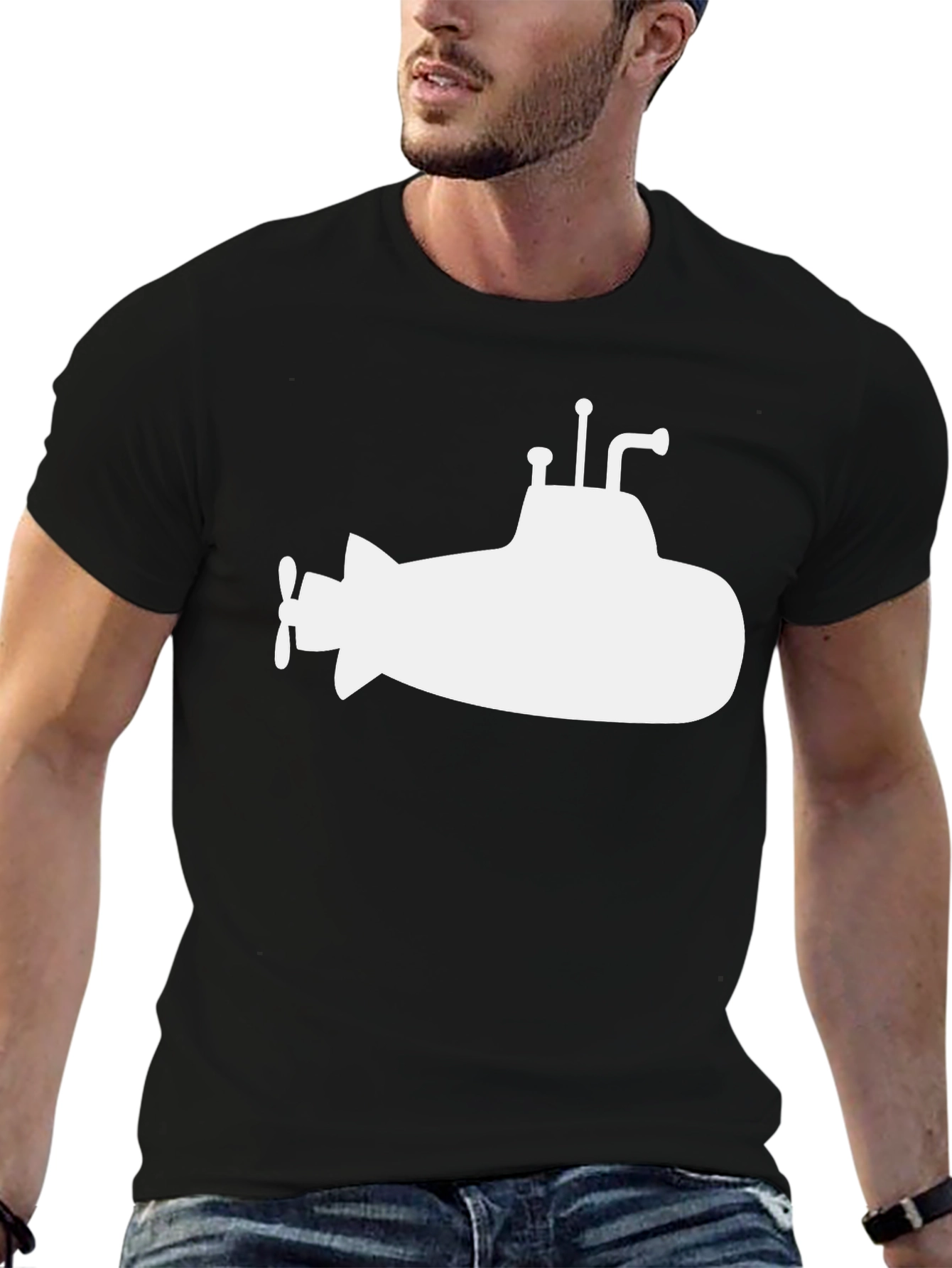 Submarine Graphic Tee - Classic Black Cotton T-Shirt