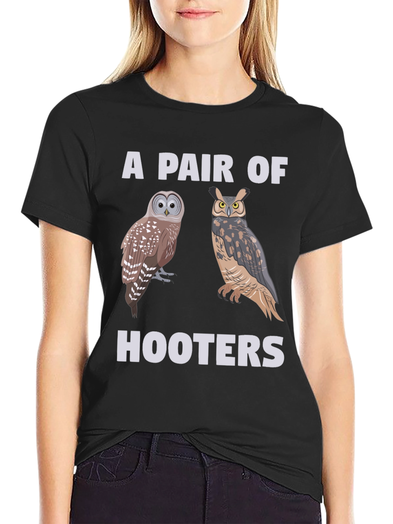 A Pair of Hooters Owls Graphic T-Shirt
