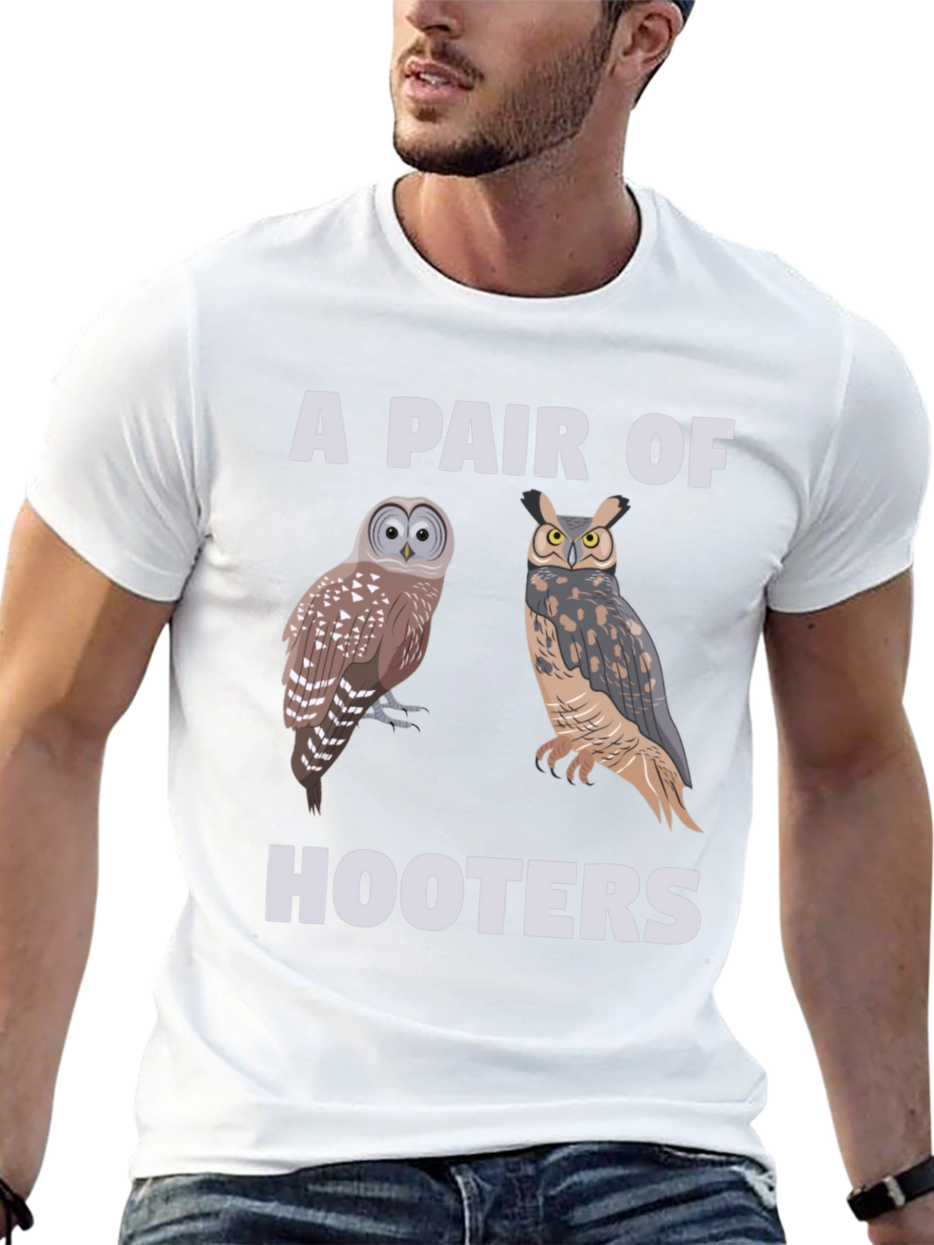 A Pair of Hooters Owls Graphic T-Shirt