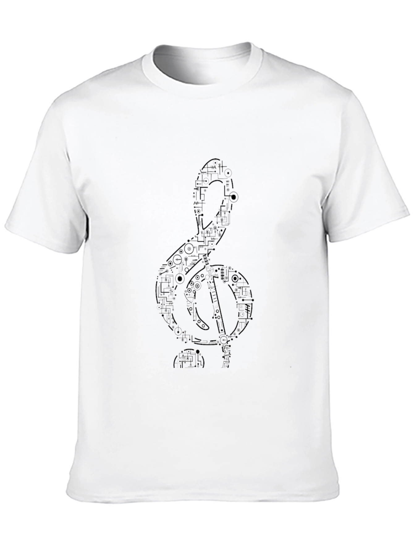 Abstract Treble Clef Black T-Shirt