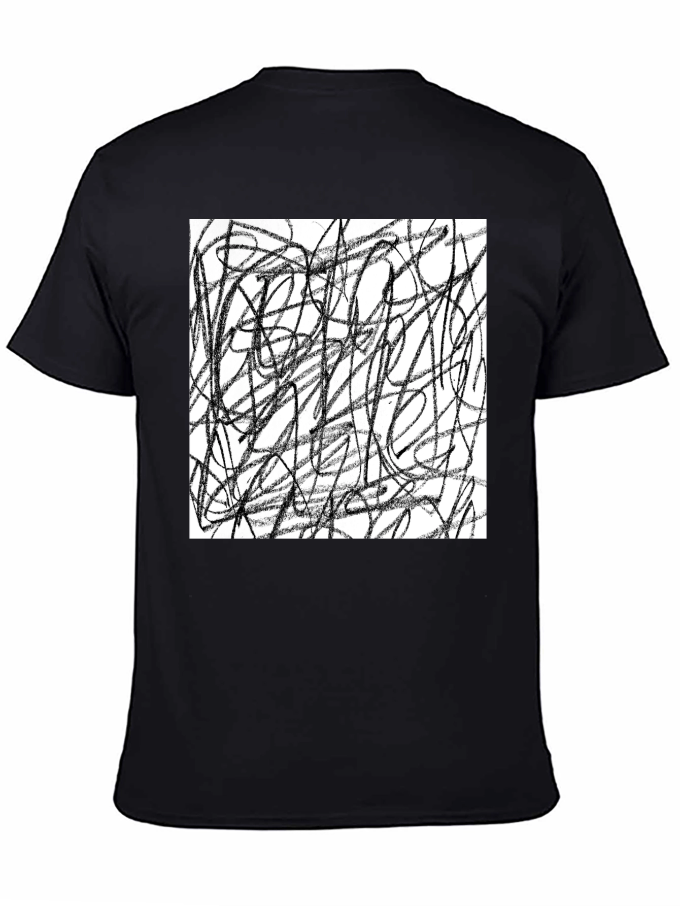 Abstract Lines Graphic Black Tee
