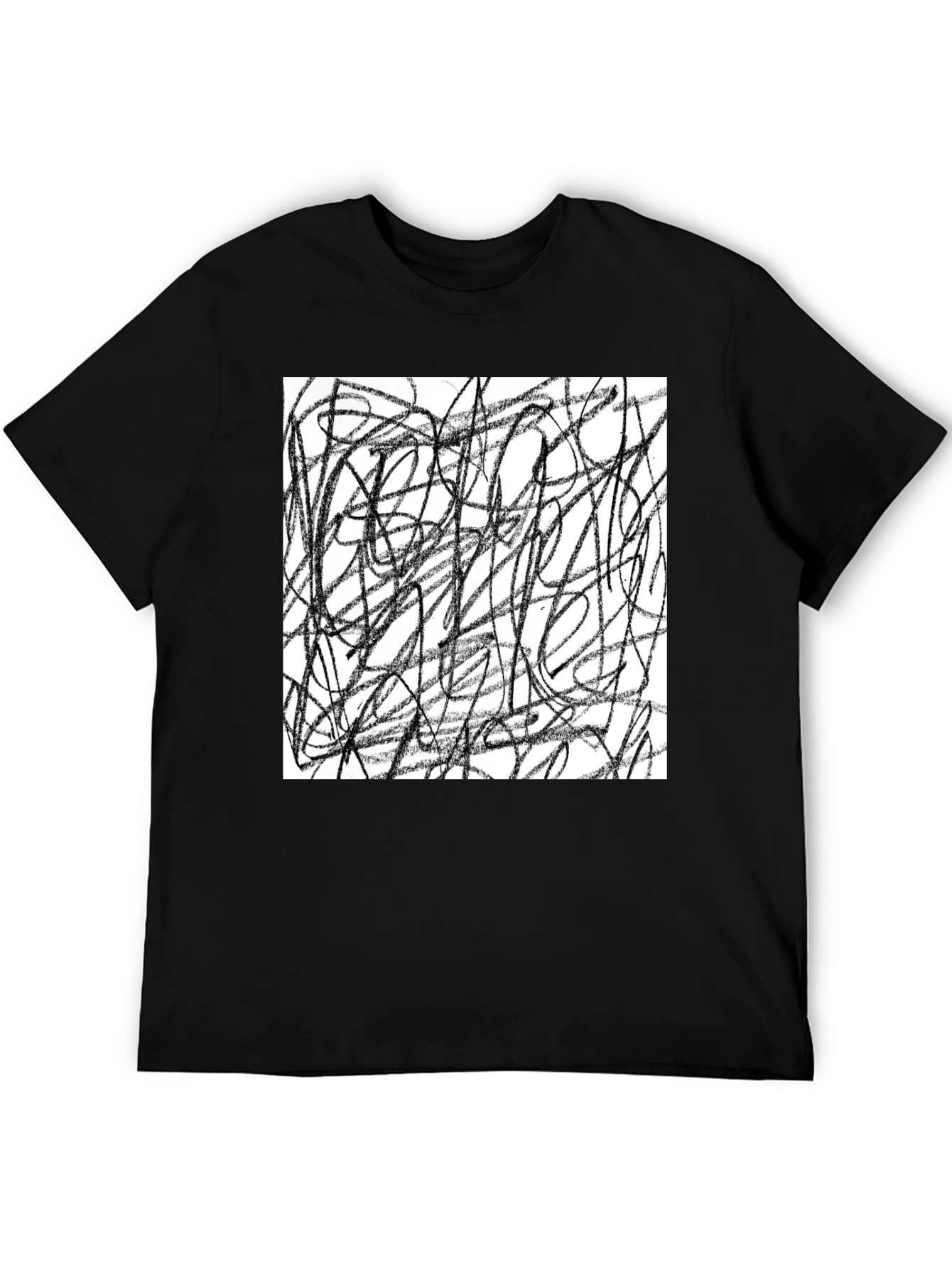 Abstract Lines Graphic Black Tee