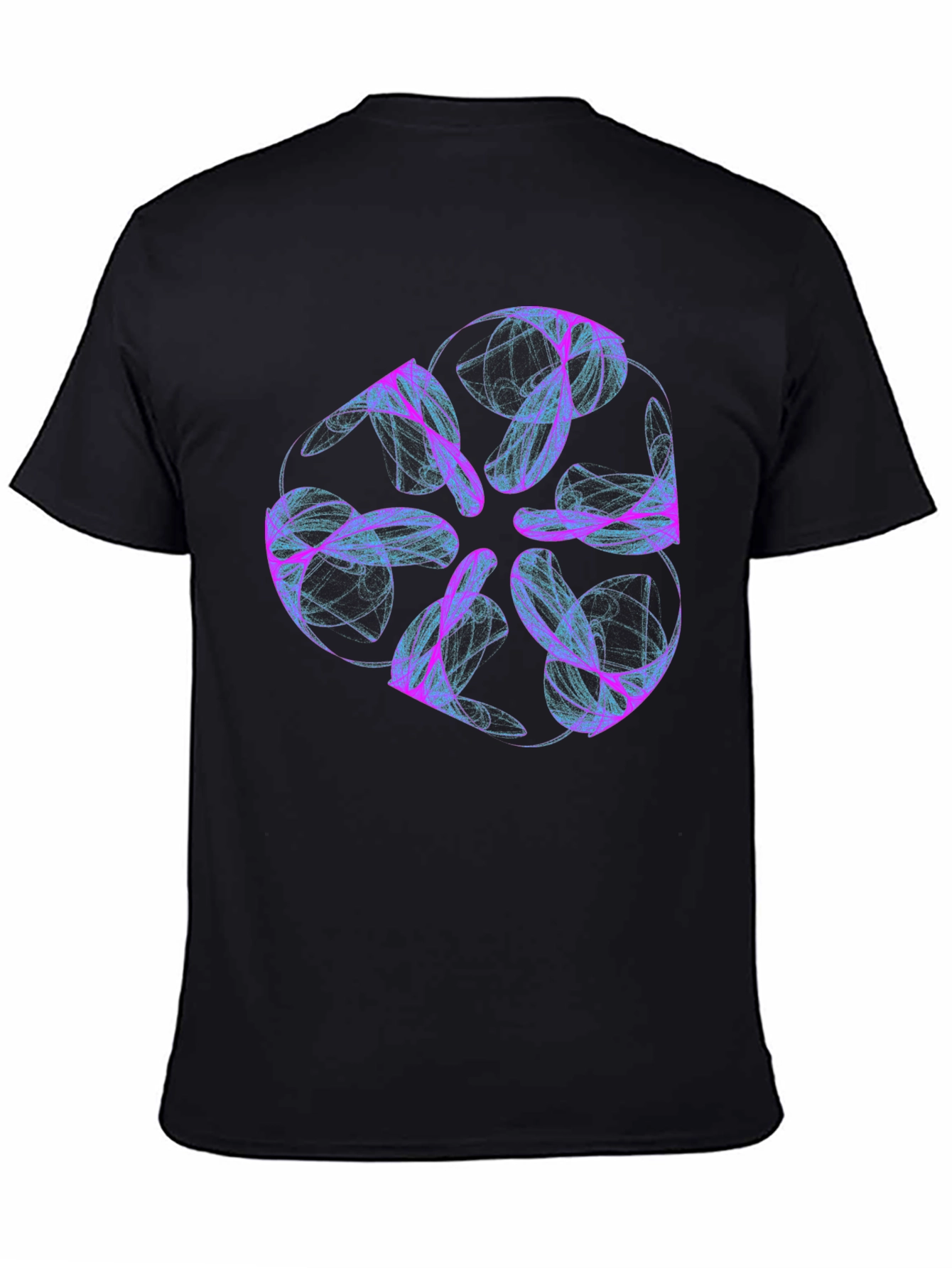 Abstract Swirl Graphic Tee - Black Casual T-Shirt
