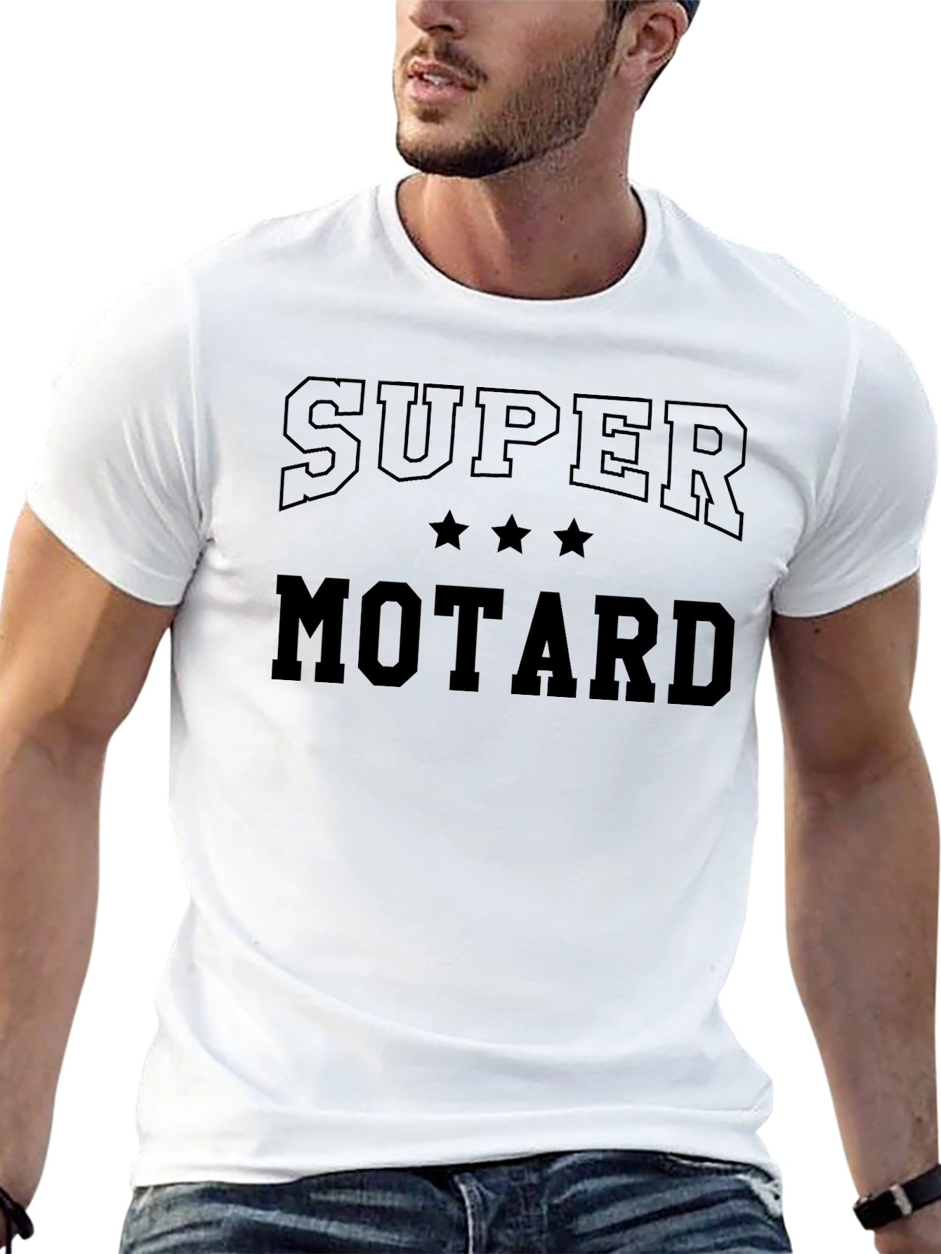 Super Motard Graphic Tee - Black Cotton T-Shirt