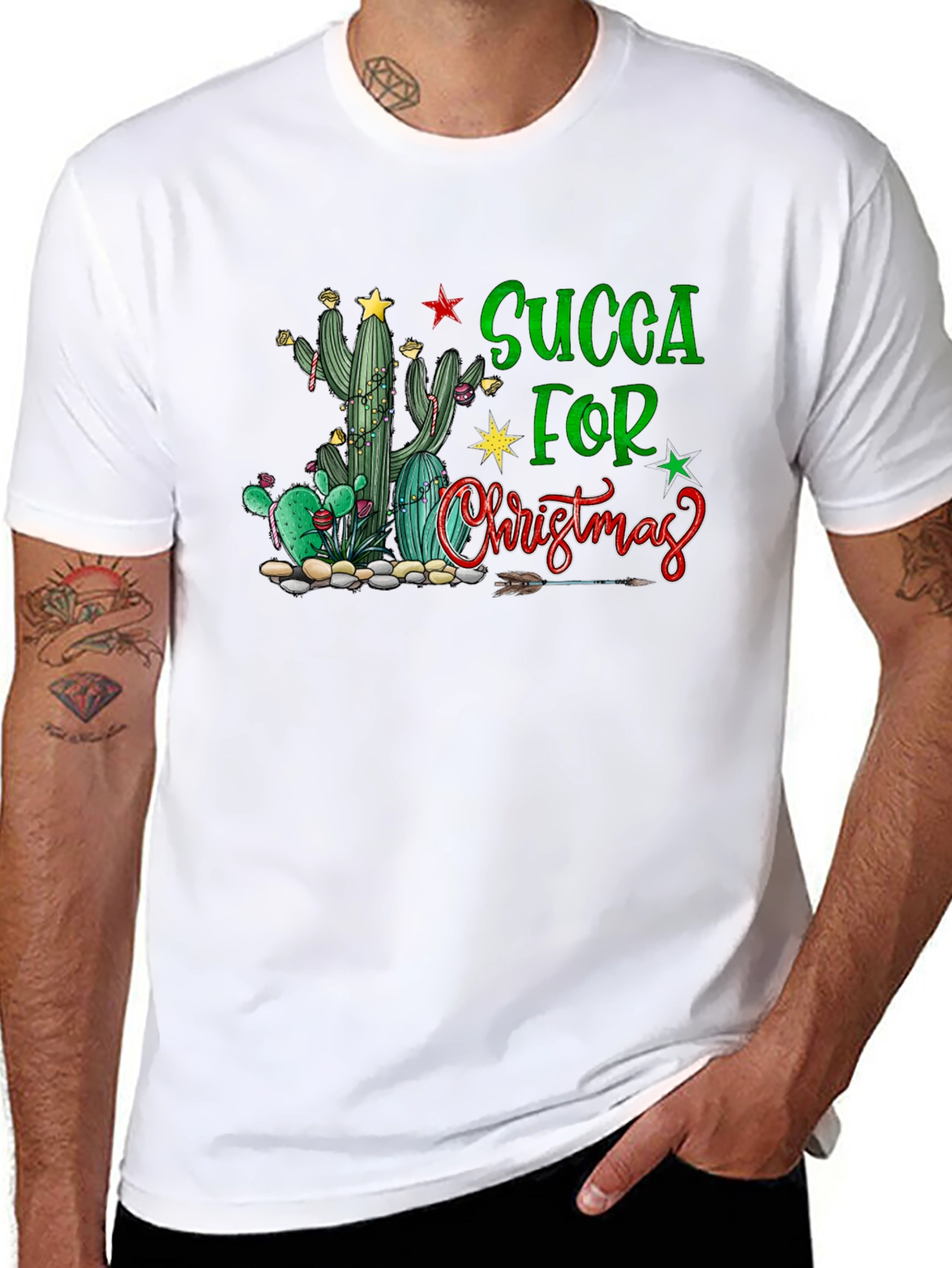 Succa For Christmas T-Shirt - Cactus Holiday Tee