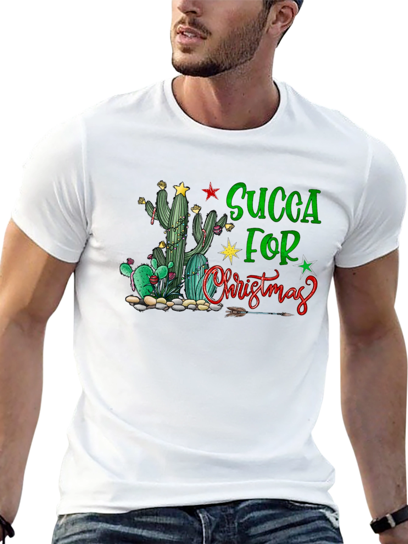 Succa For Christmas T-Shirt - Cactus Holiday Tee