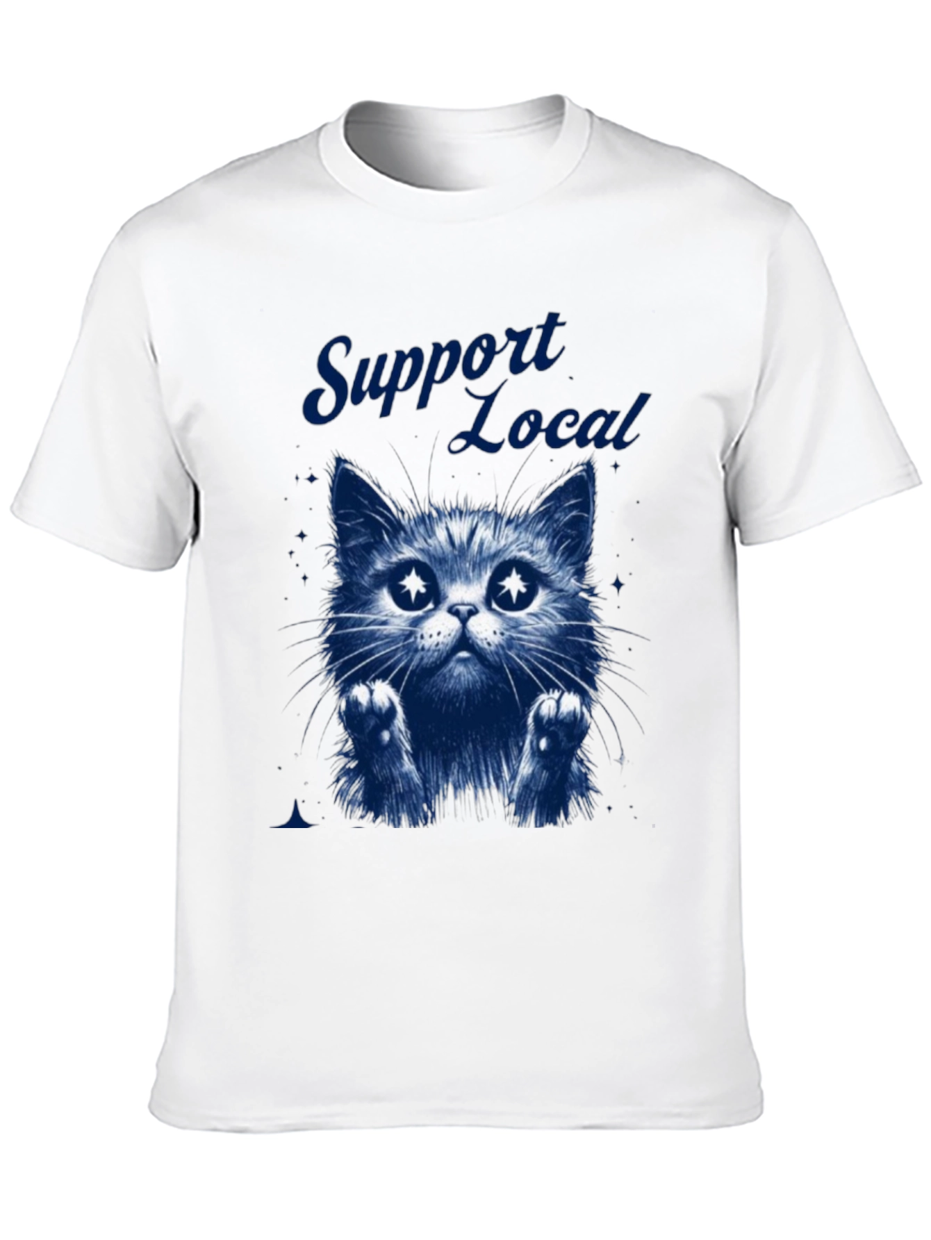 Support Local Cat Graphic T-Shirt - Black