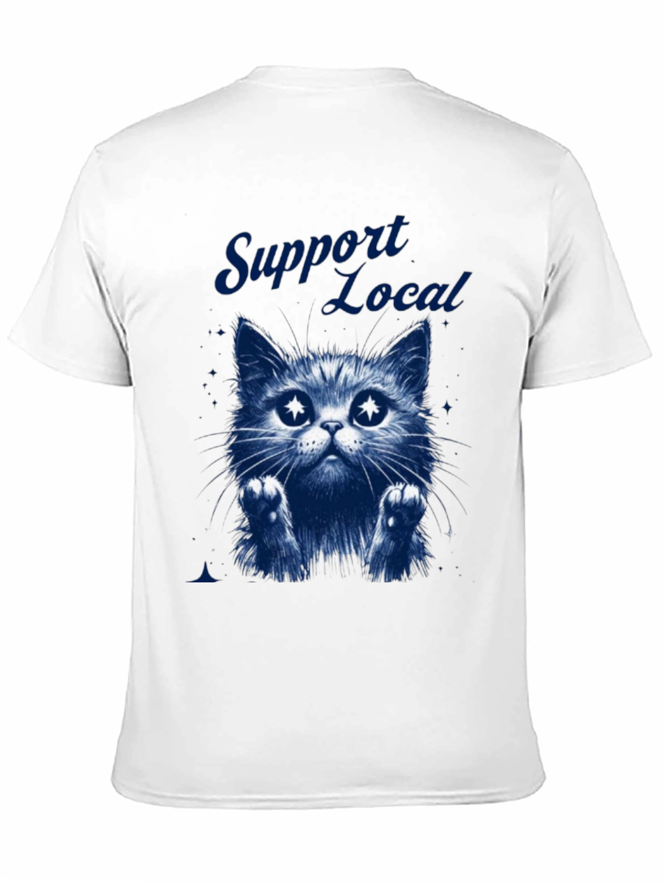 Support Local Cat Graphic T-Shirt - Black