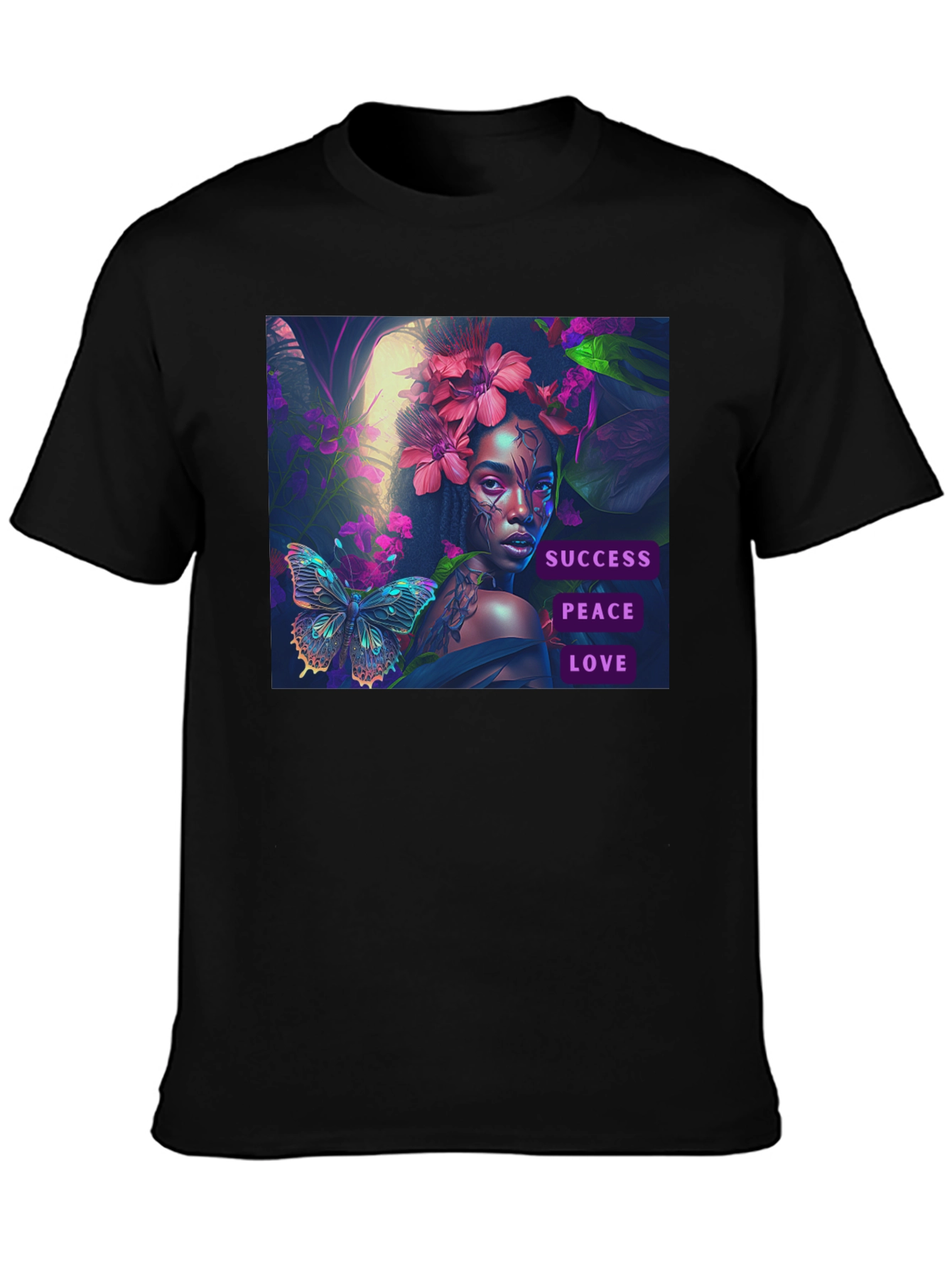 Success Peace Love Black T-Shirt