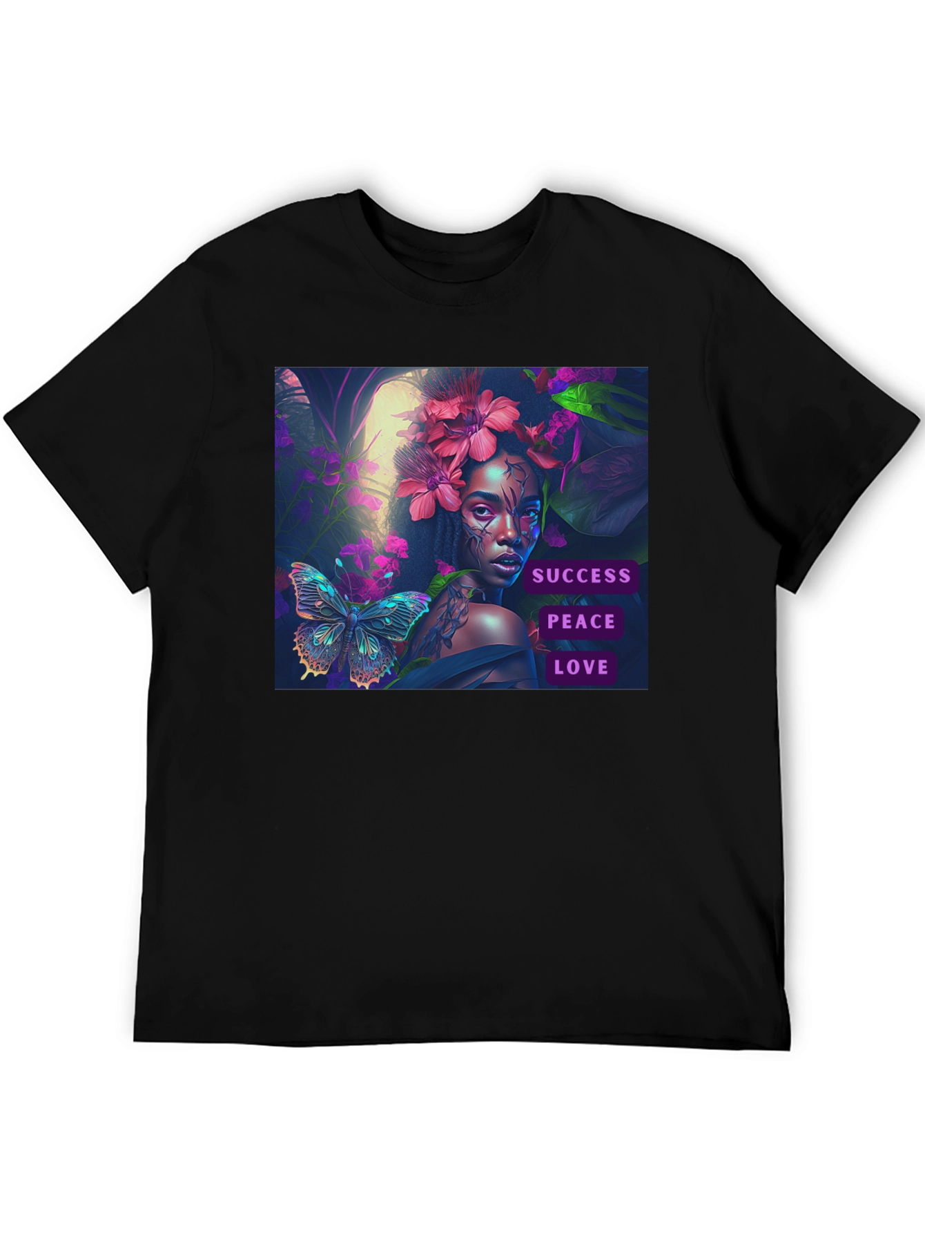 Success Peace Love Black T-Shirt