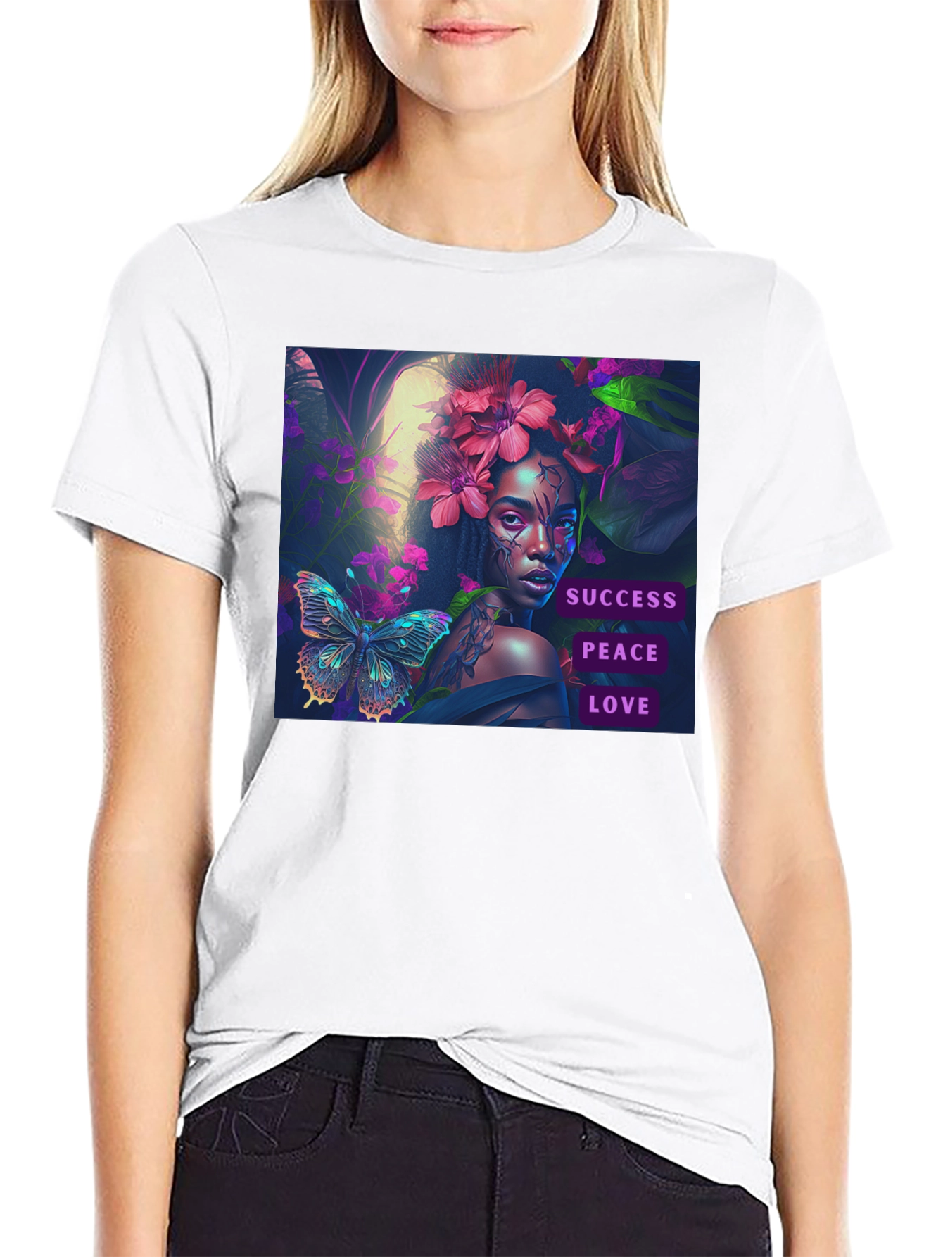 Success Peace Love Black T-Shirt