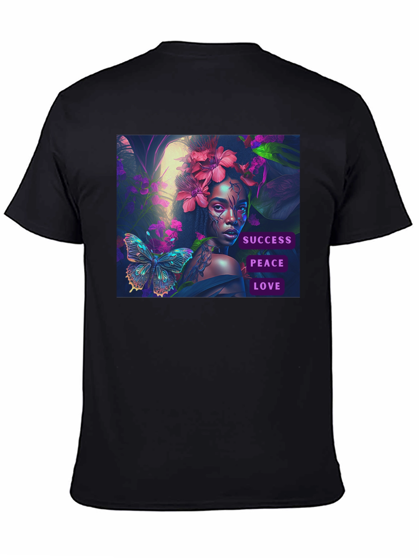 Success Peace Love Black T-Shirt