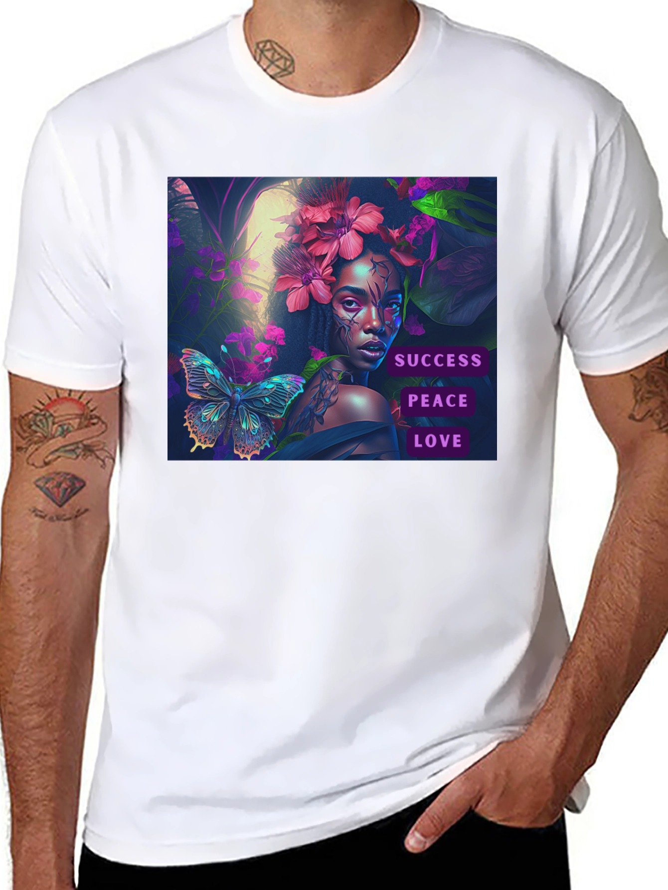 Success Peace Love Black T-Shirt