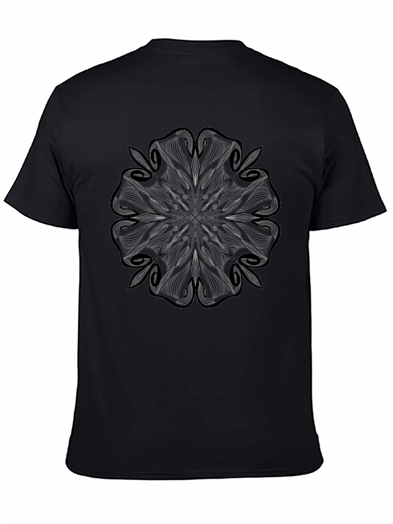 Abstract Floral Graphic Black T-Shirt