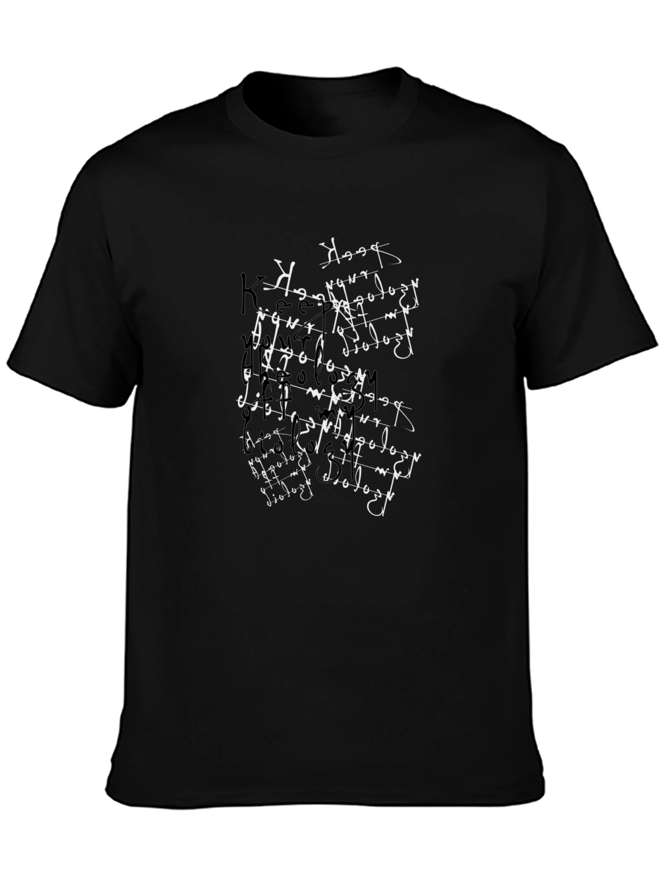 Abstract Script Black Tee