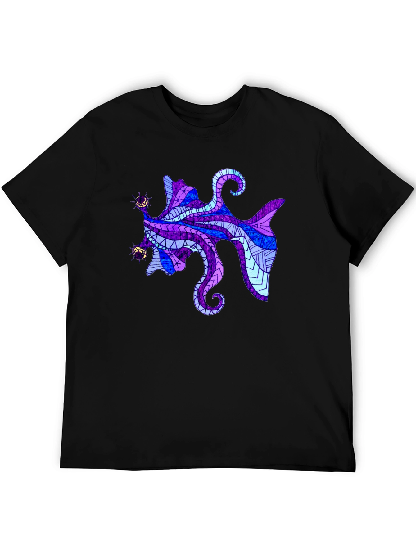 Abstract Octopus Graphic Tee - Mens Black T-Shirt