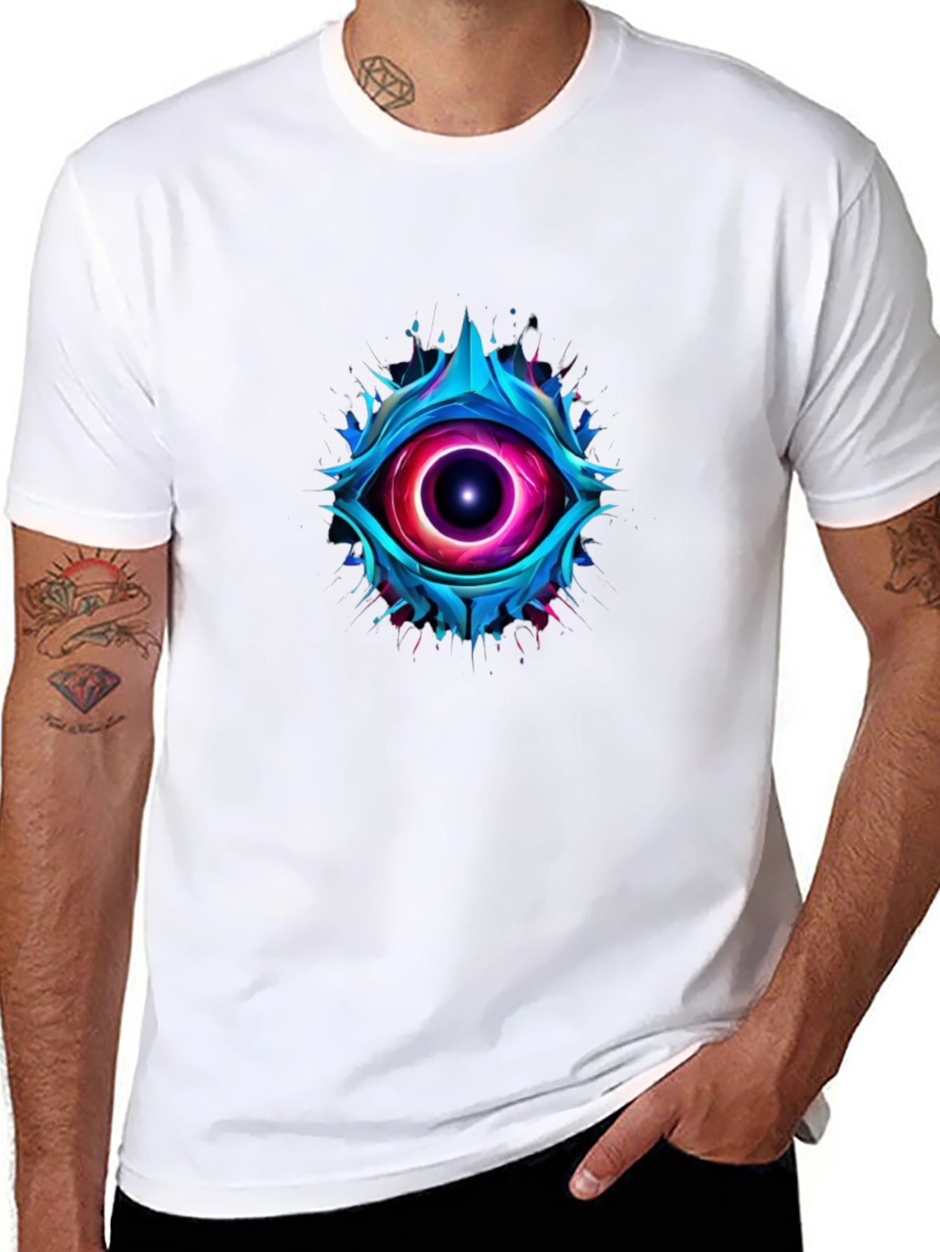 Abstract Eye Graphic T-Shirt - Mens Black Tee