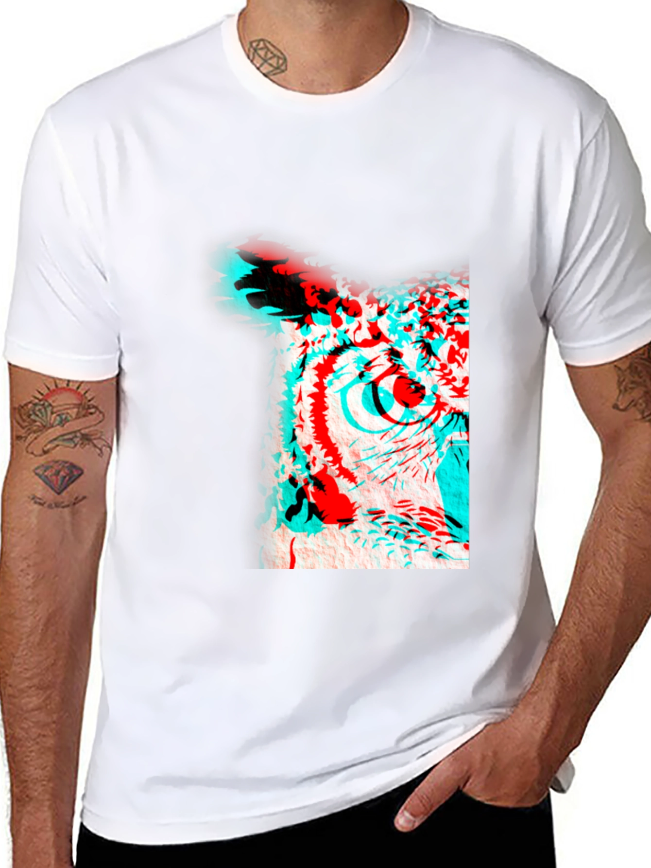 3D Owl Graphic Print Tee