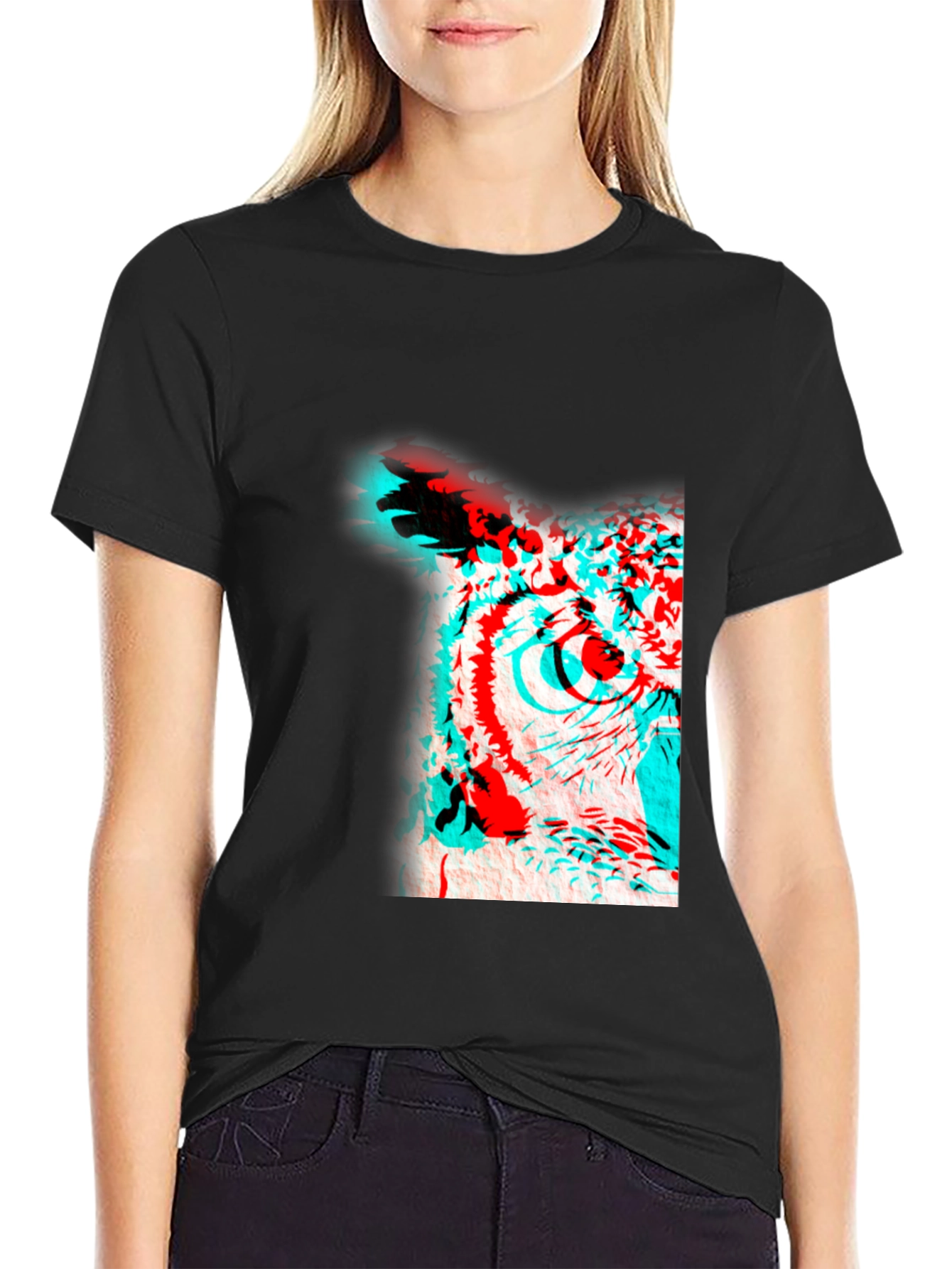 3D Owl Graphic Print Tee