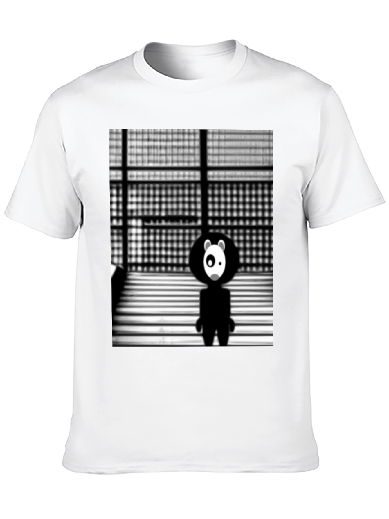 Abstract Panda Graphic Black T-Shirt