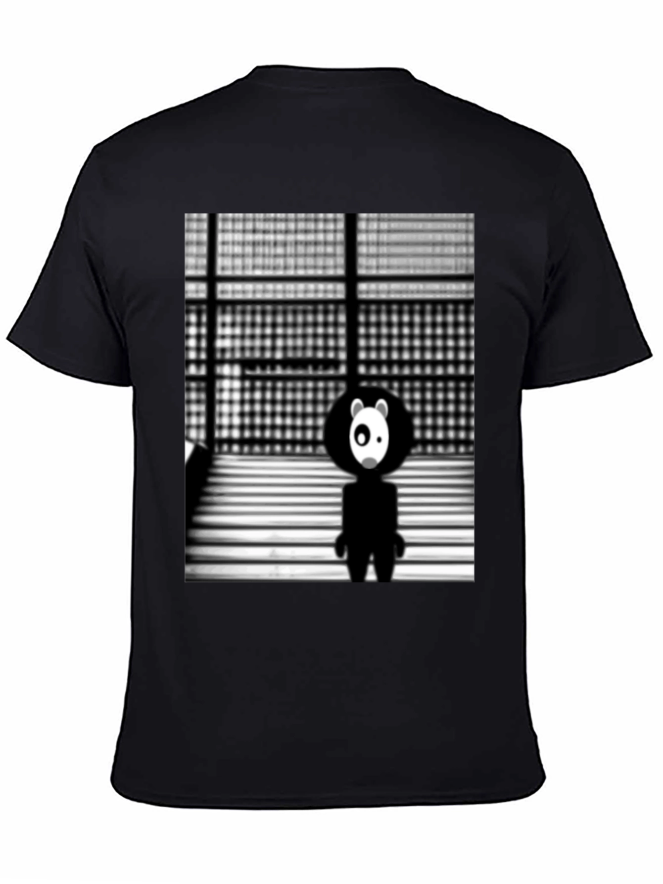 Abstract Panda Graphic Black T-Shirt