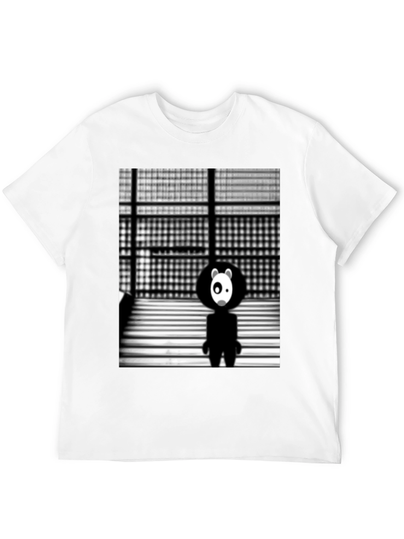 Abstract Panda Graphic Black T-Shirt