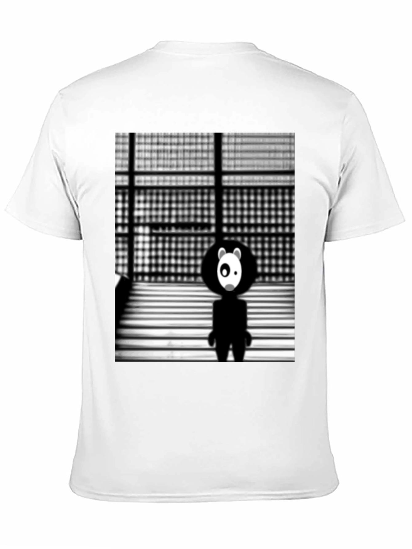 Abstract Panda Graphic Black T-Shirt
