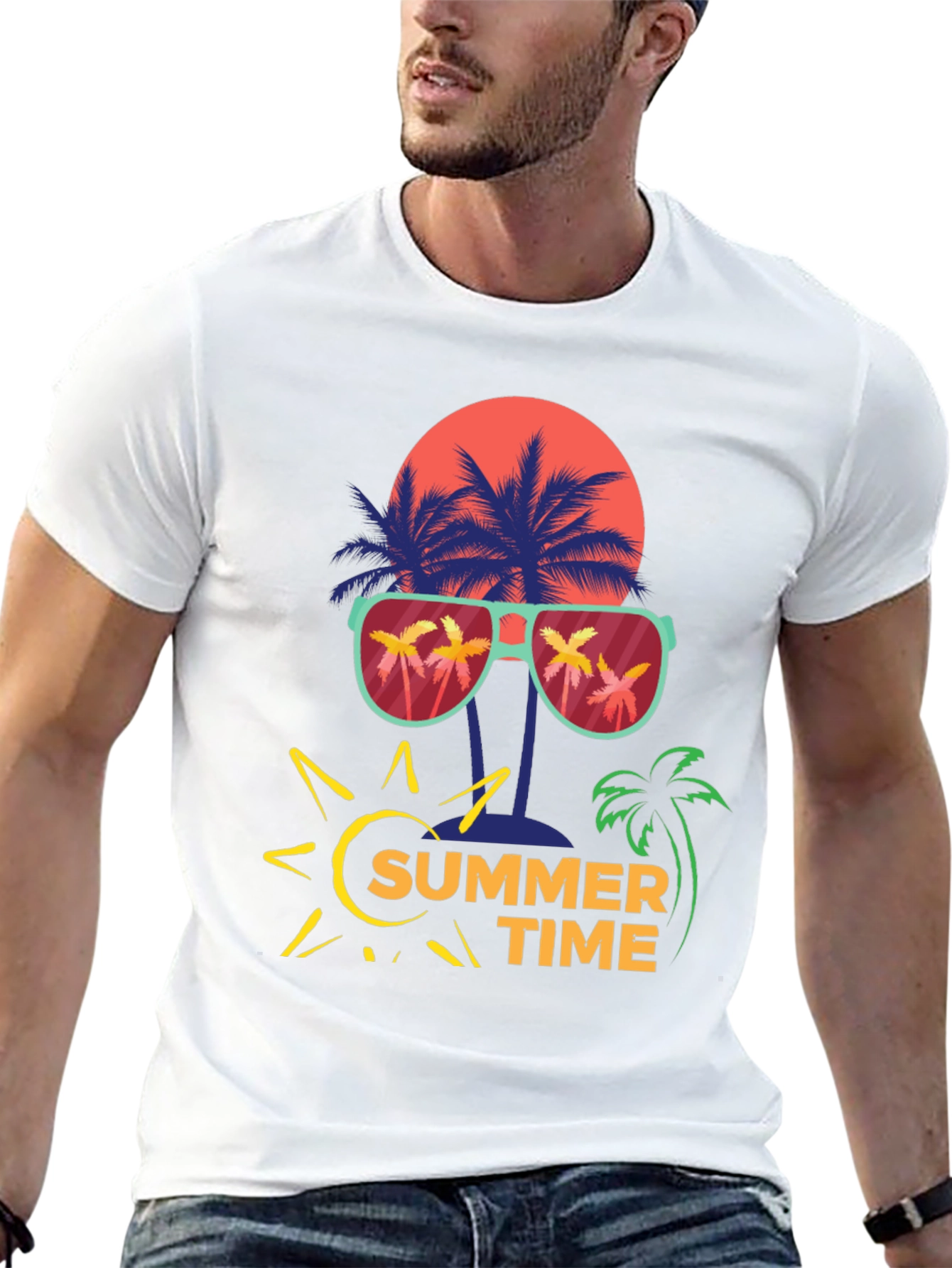 Summer Time Palm Tree Graphic Tee