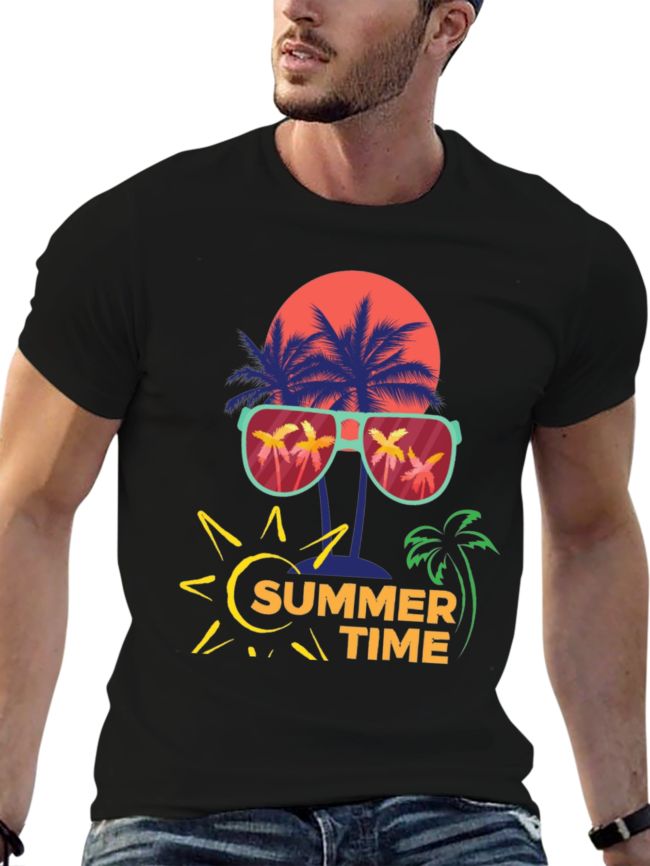 Summer Time Palm Tree Graphic Tee