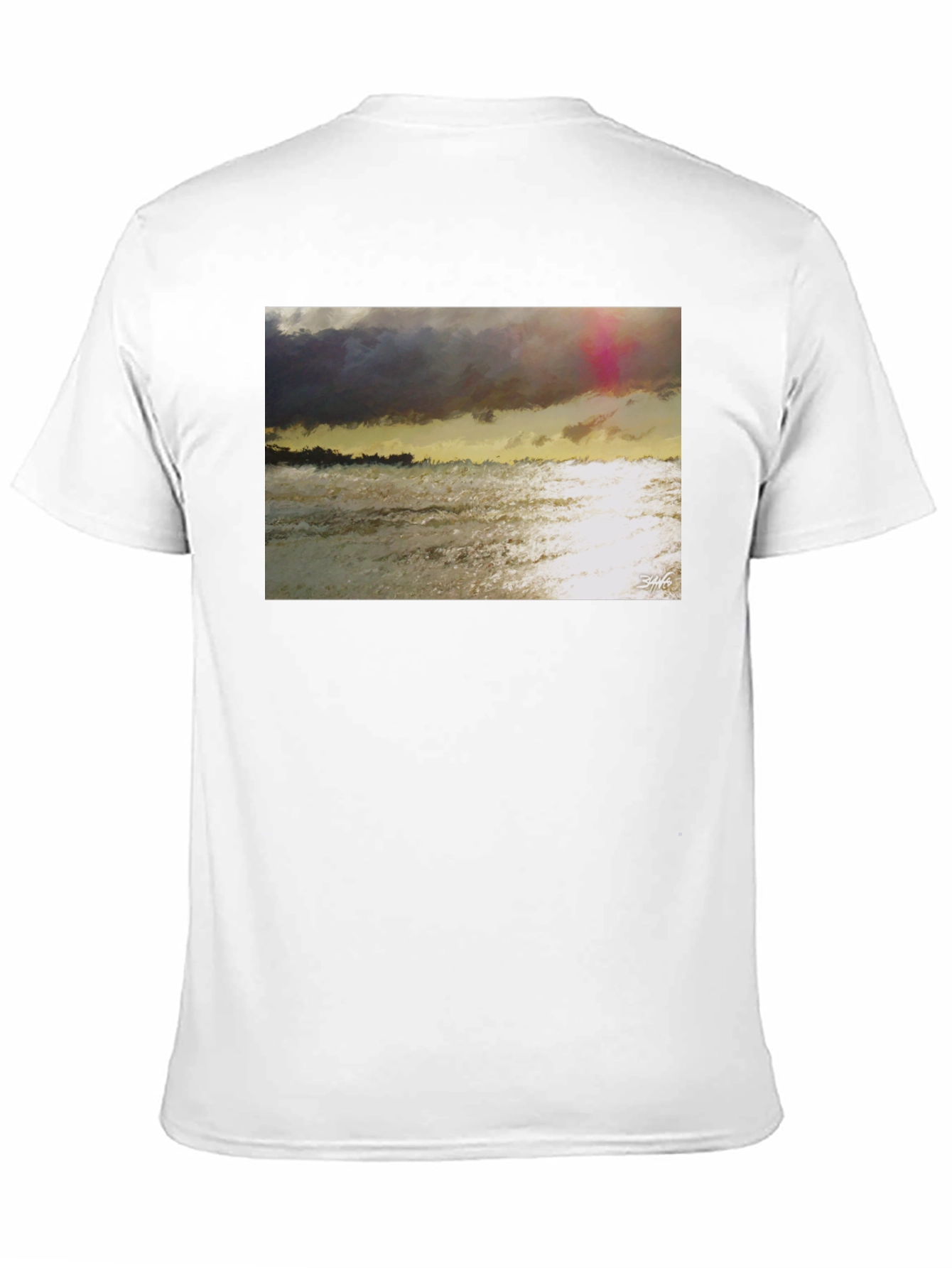 Abstract Seascape Graphic Tee - Artistic Style