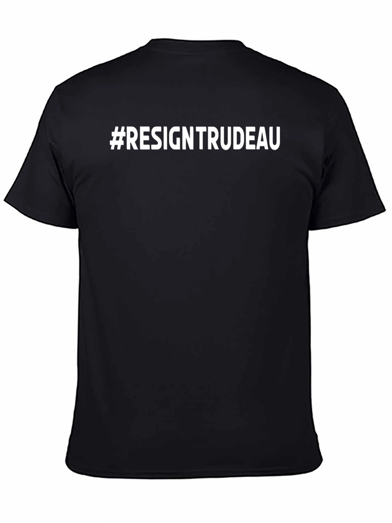 #ResignTrudeau Black Cotton Graphic Tee - Political Statement Shirt