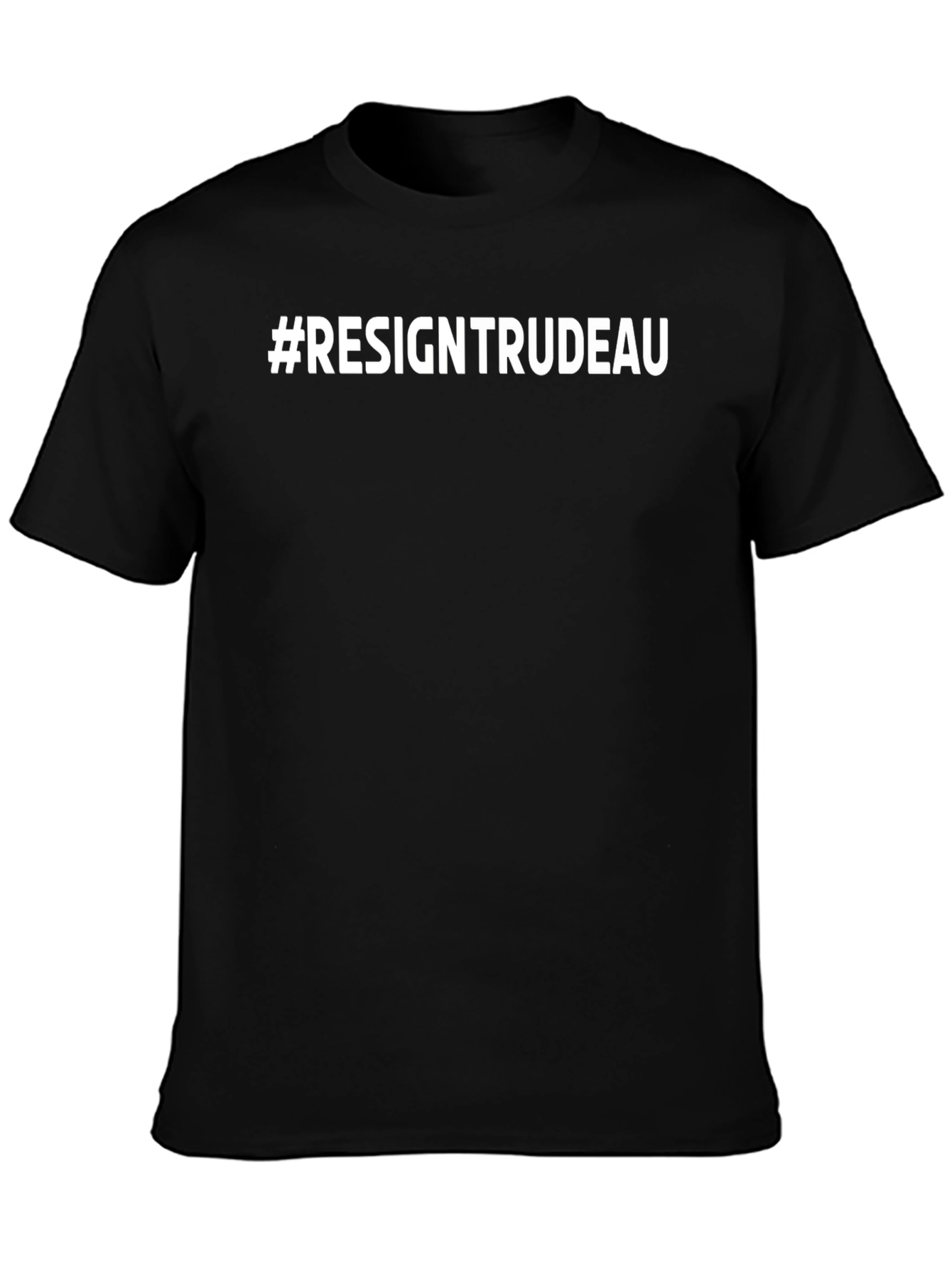 #ResignTrudeau Black Cotton Graphic Tee - Political Statement Shirt
