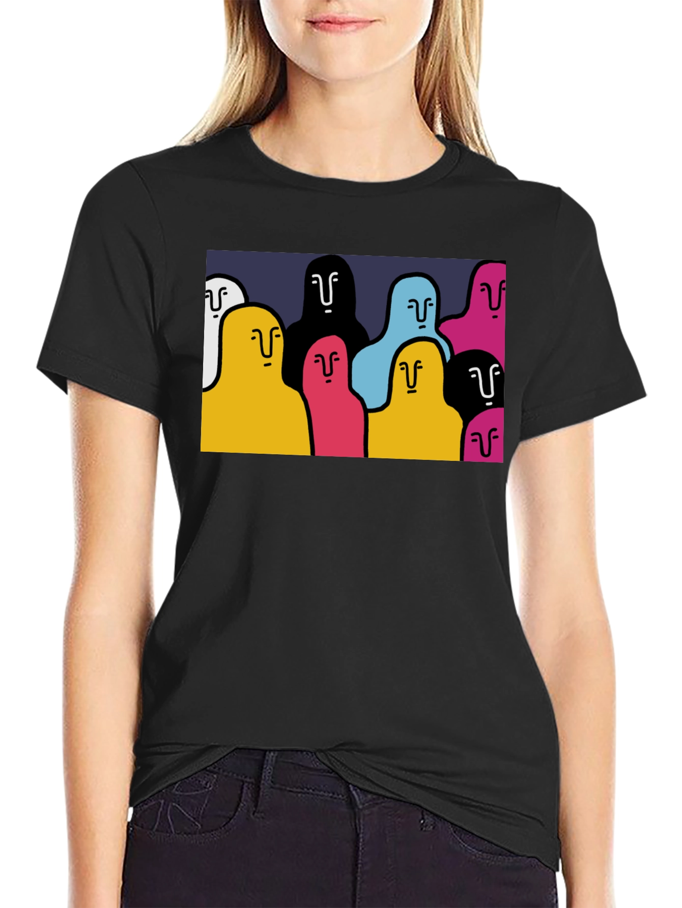 Abstract People Graphic T-Shirt - Cool Casual Style