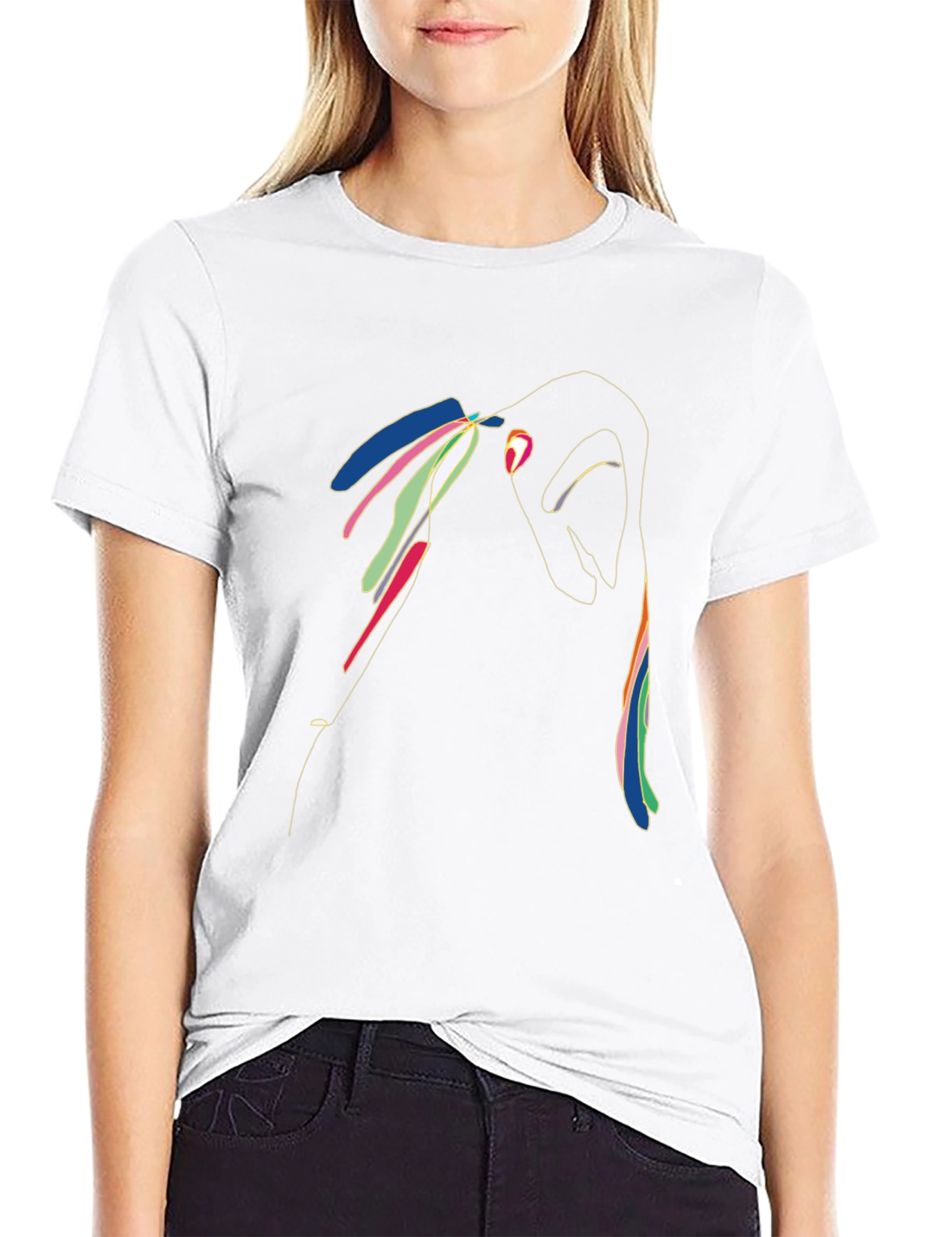 Abstract Line Art Graphic T-Shirt - Modern Artistic Tee