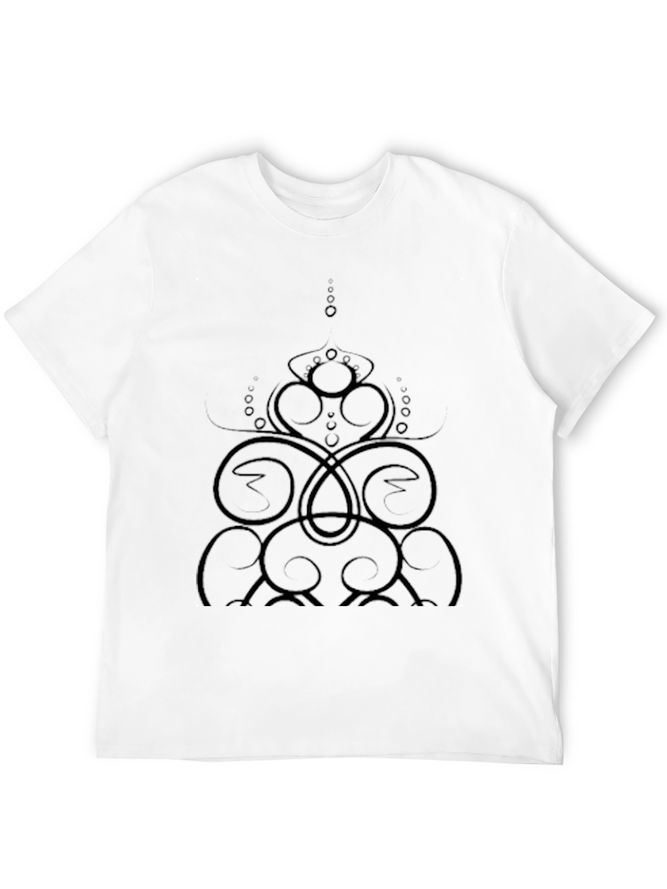 Abstract Swirl Design Black T-Shirt