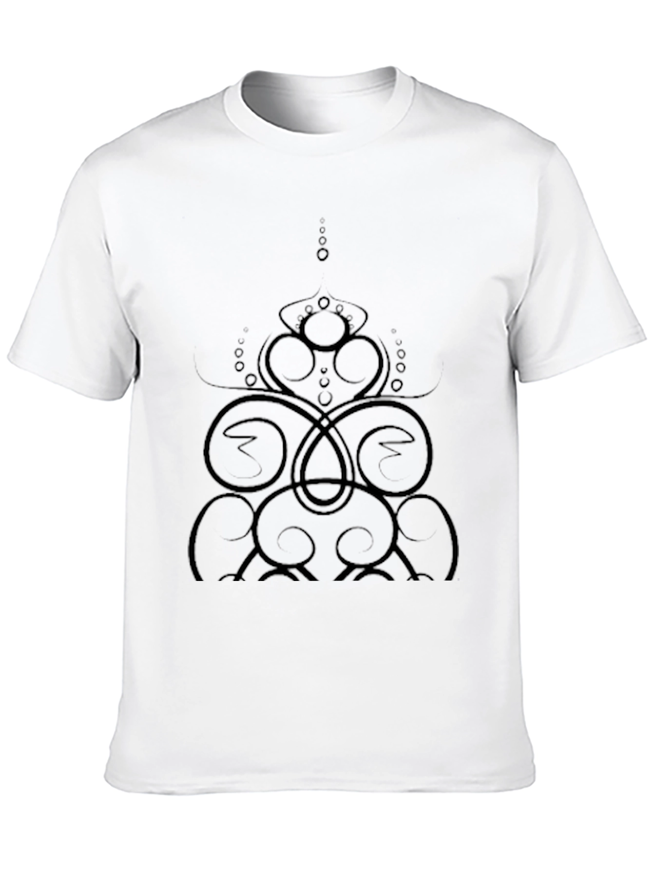 Abstract Swirl Design Black T-Shirt