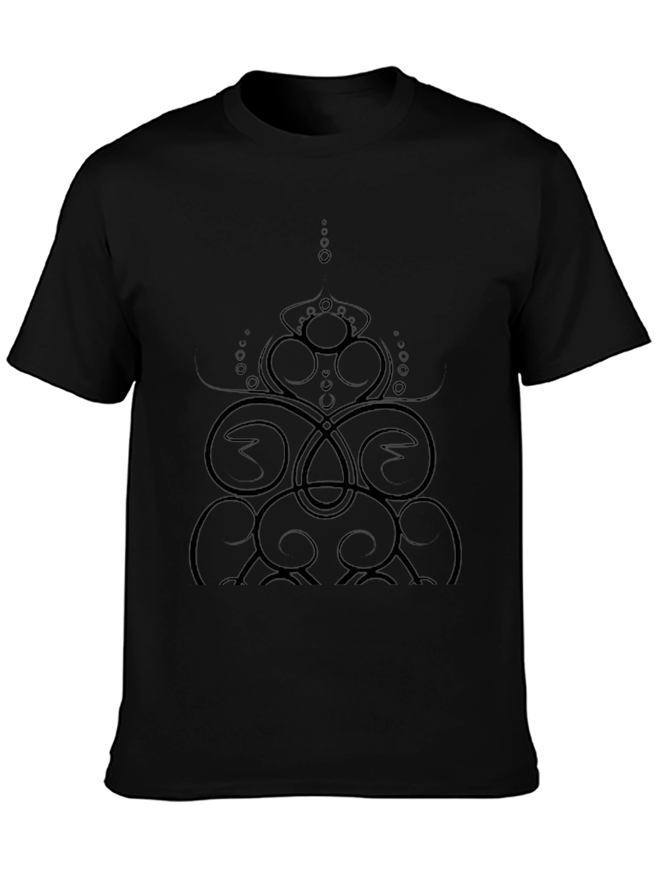 Abstract Swirl Design Black T-Shirt