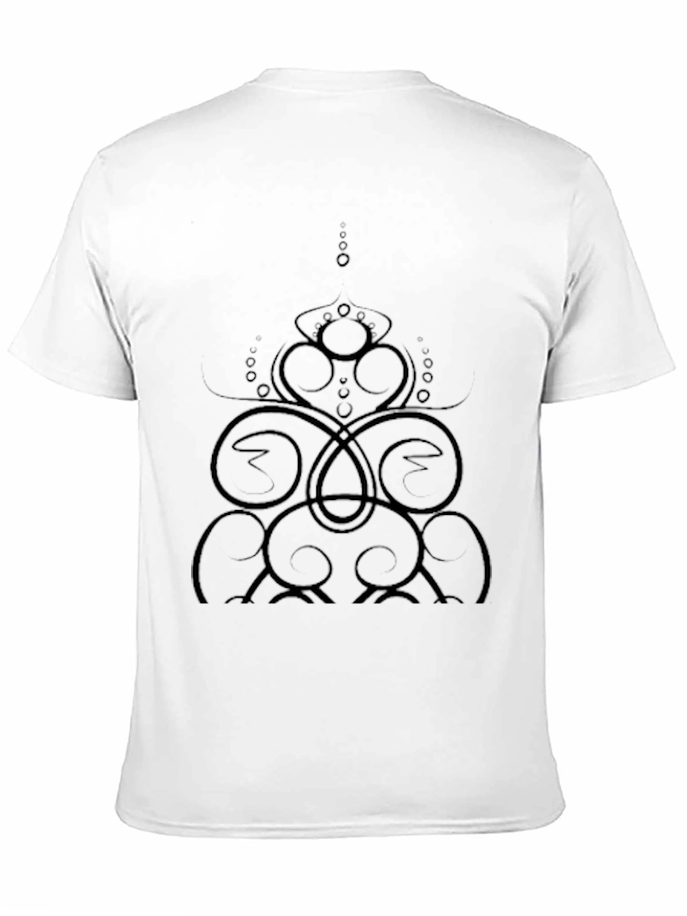 Abstract Swirl Design Black T-Shirt
